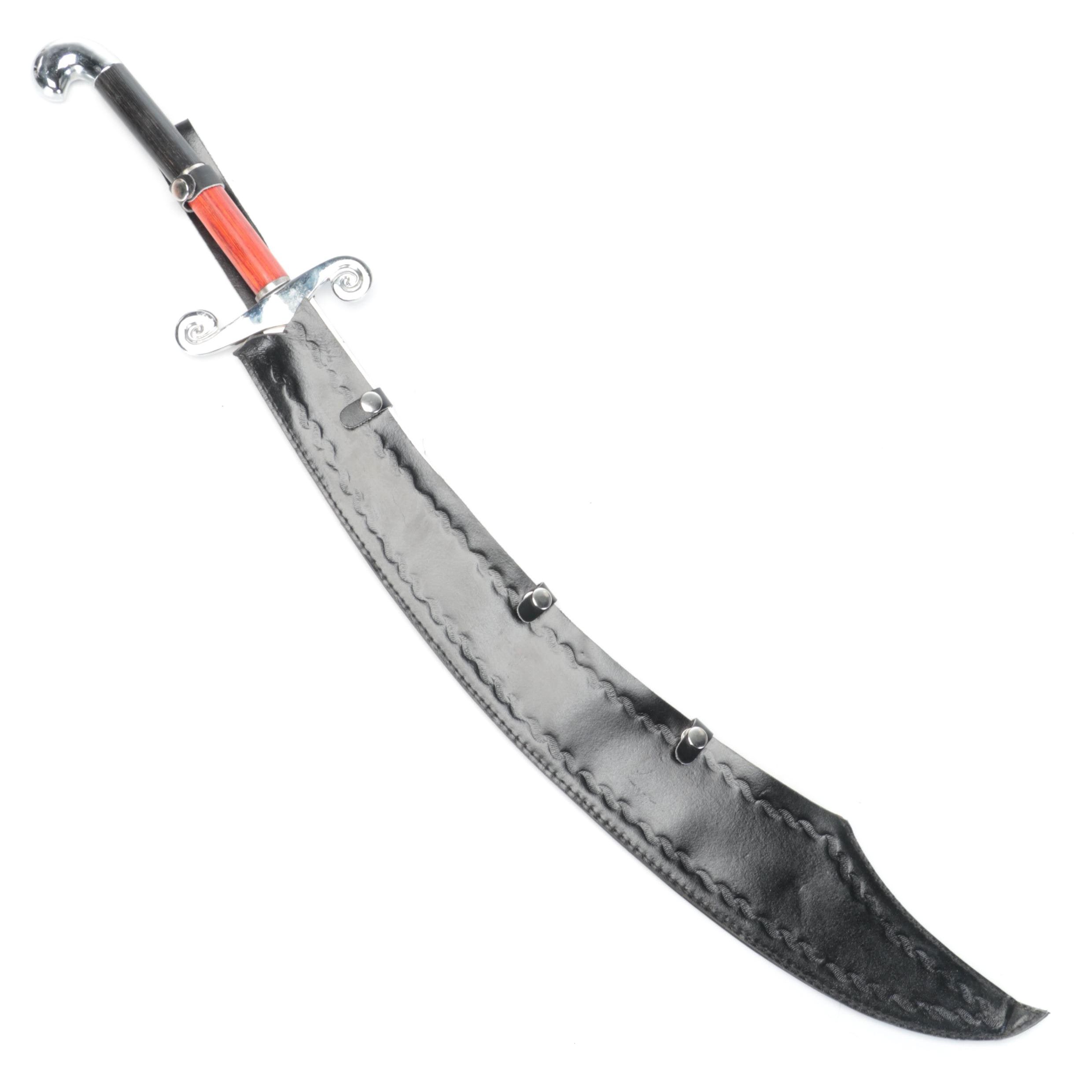 Middle Eastern Style Stainless Steel Scimitar Sword With Scabbard