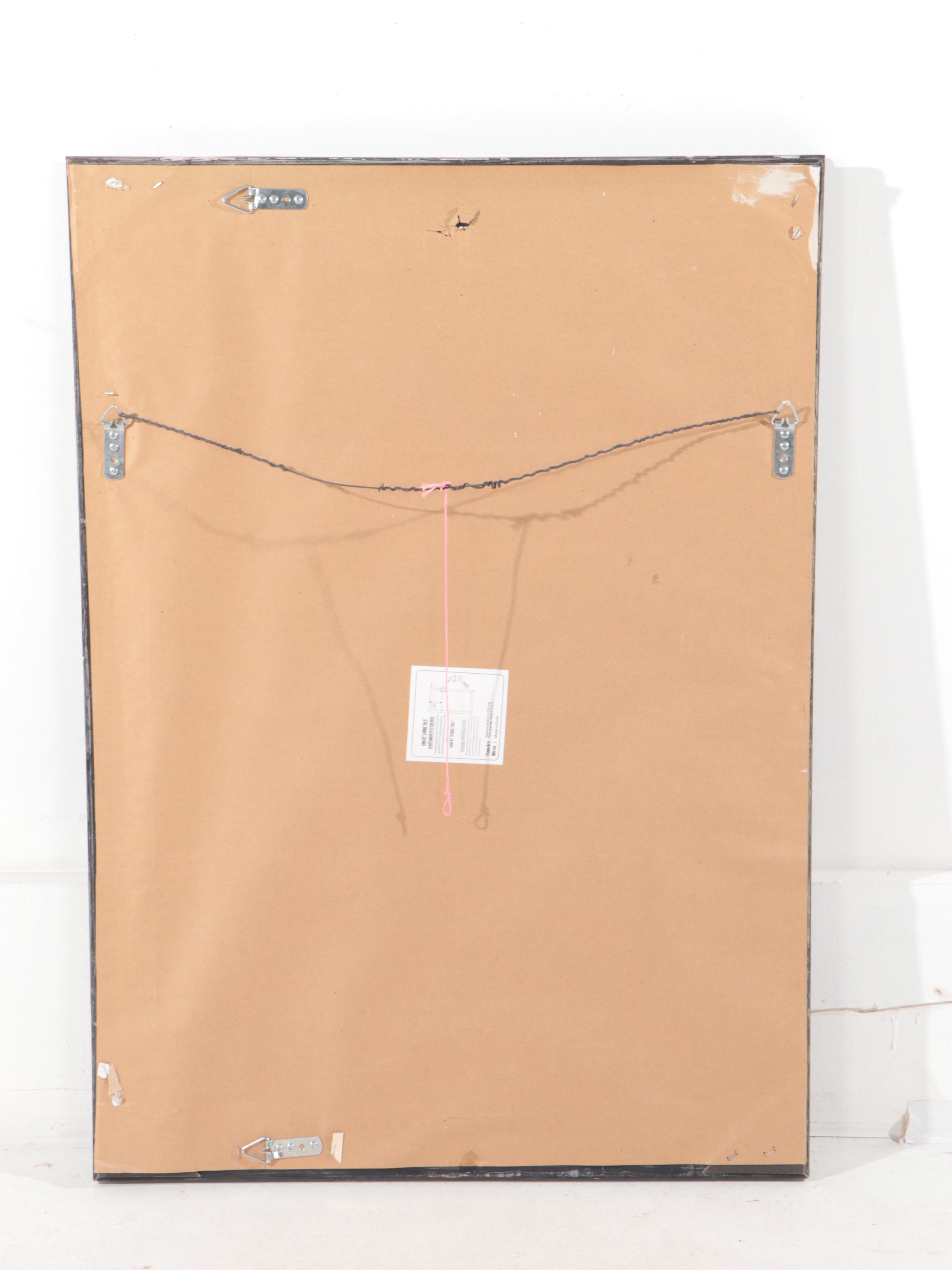 Contemporary Painted Wood Framed Rectangular Wall Mirror