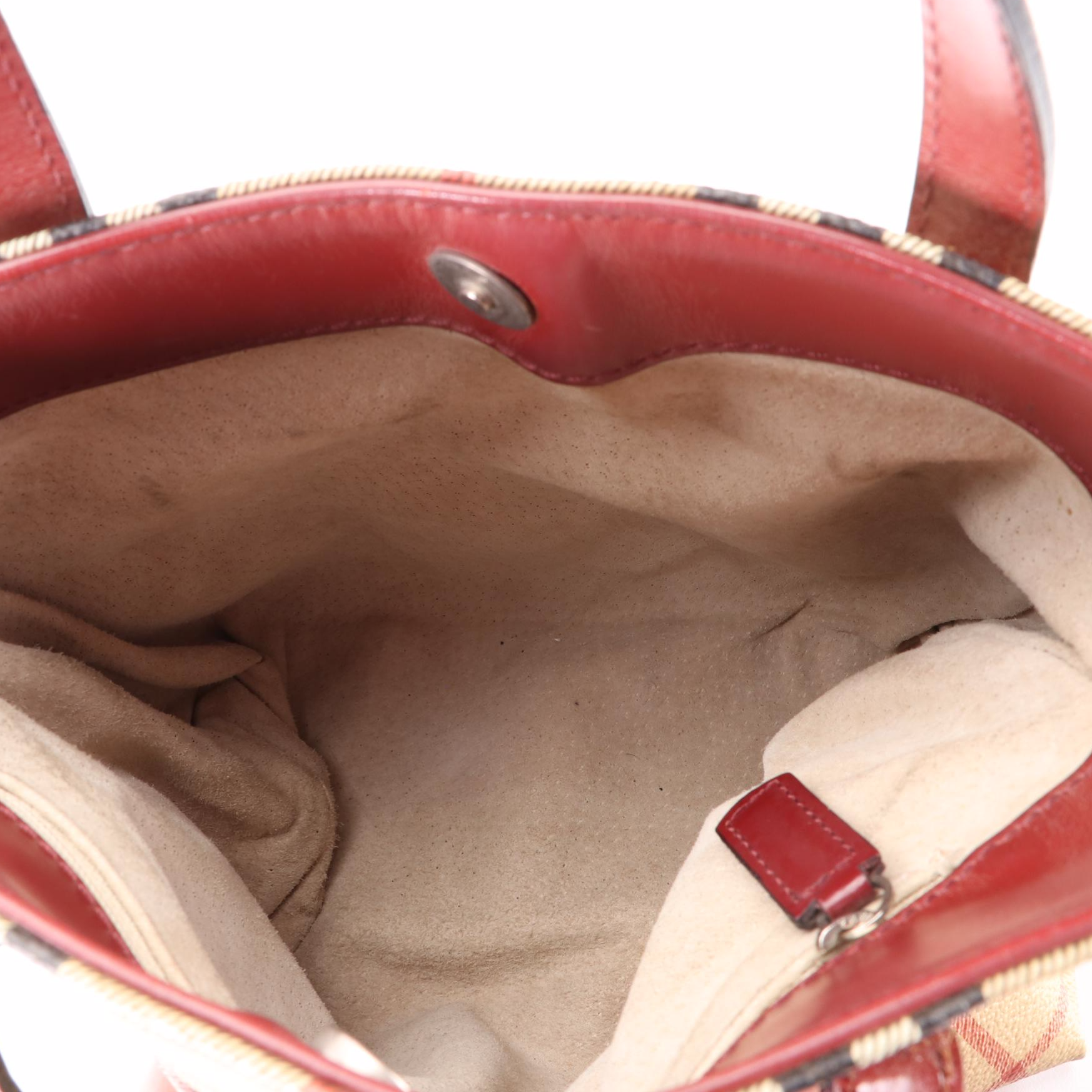 Burberry Small Tote in Haymarket Check Coated Canvas and Leather