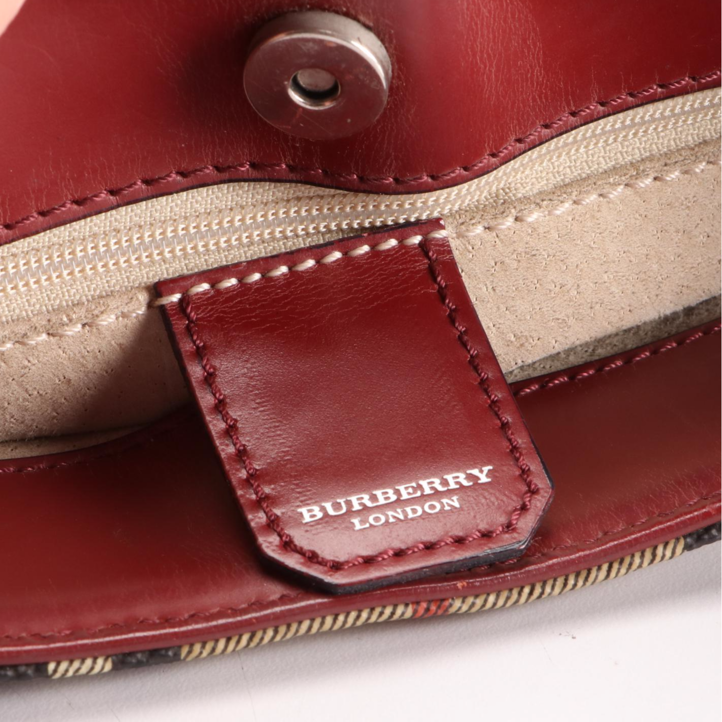 Burberry Small Tote in Haymarket Check Coated Canvas and Leather