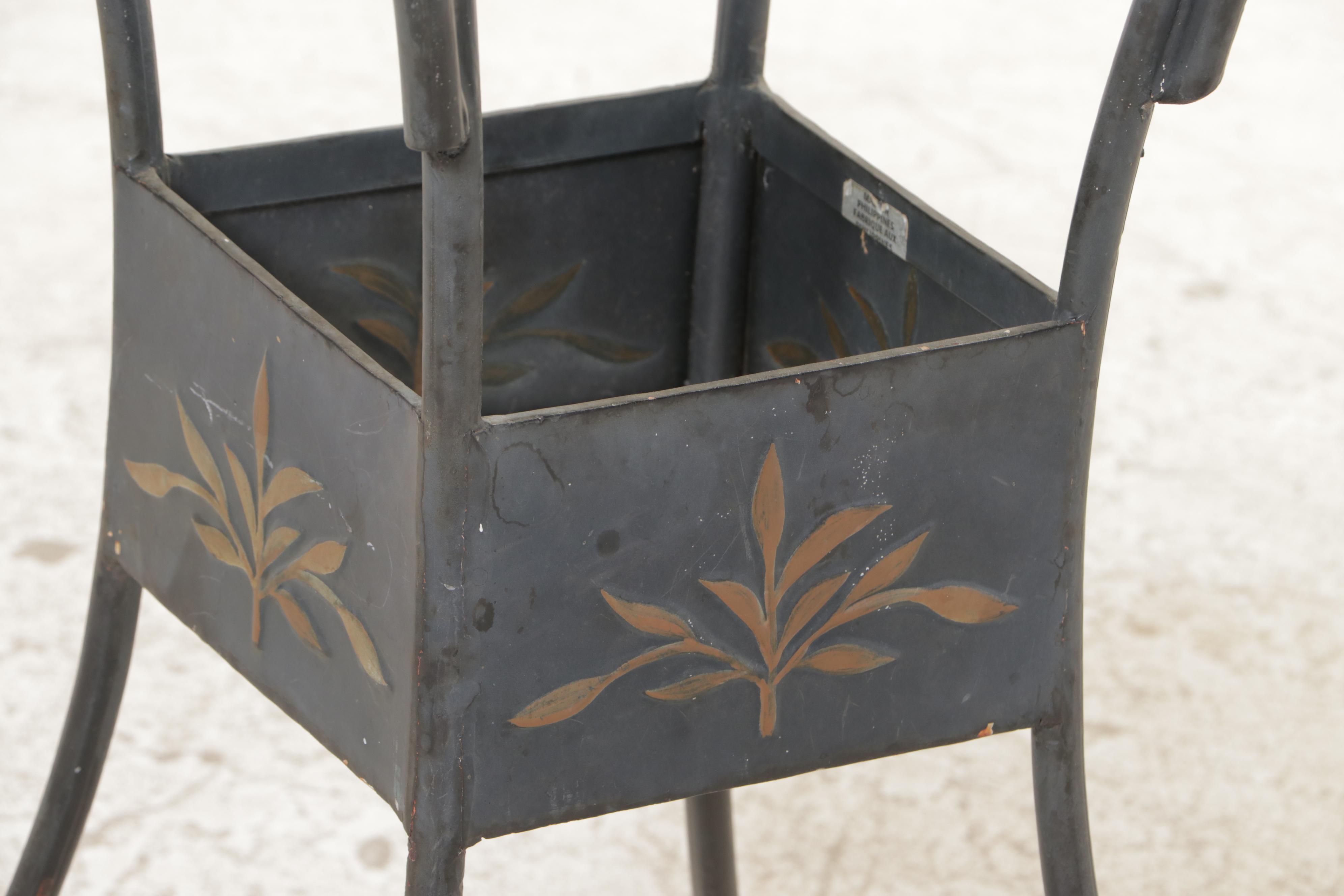 Six-Piece Dining Set, Including Iron and Glass Top Table