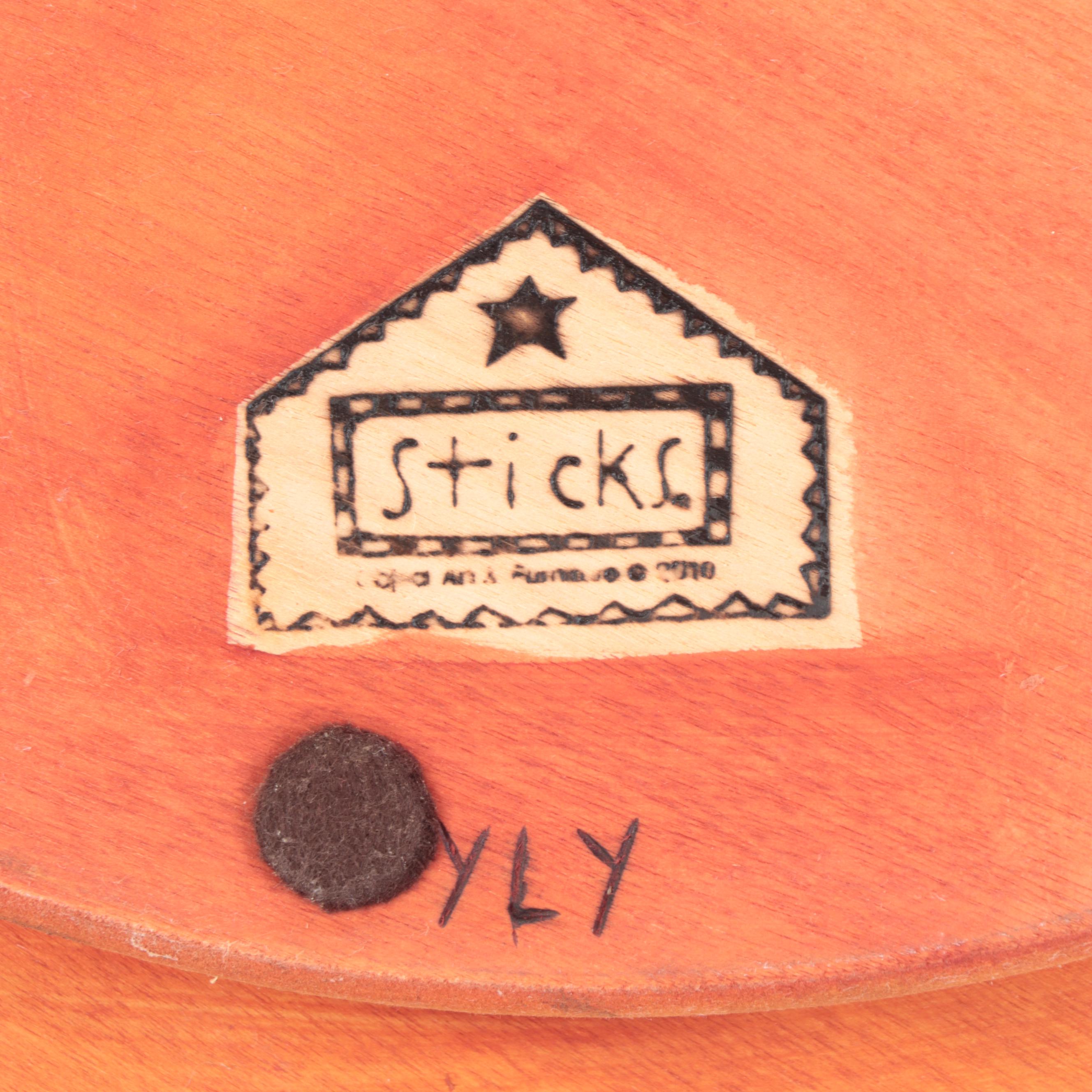 MacKenzie-Childs by Pimpernel "Maclachlan" Handled Tray with Sticks Lazy Susan