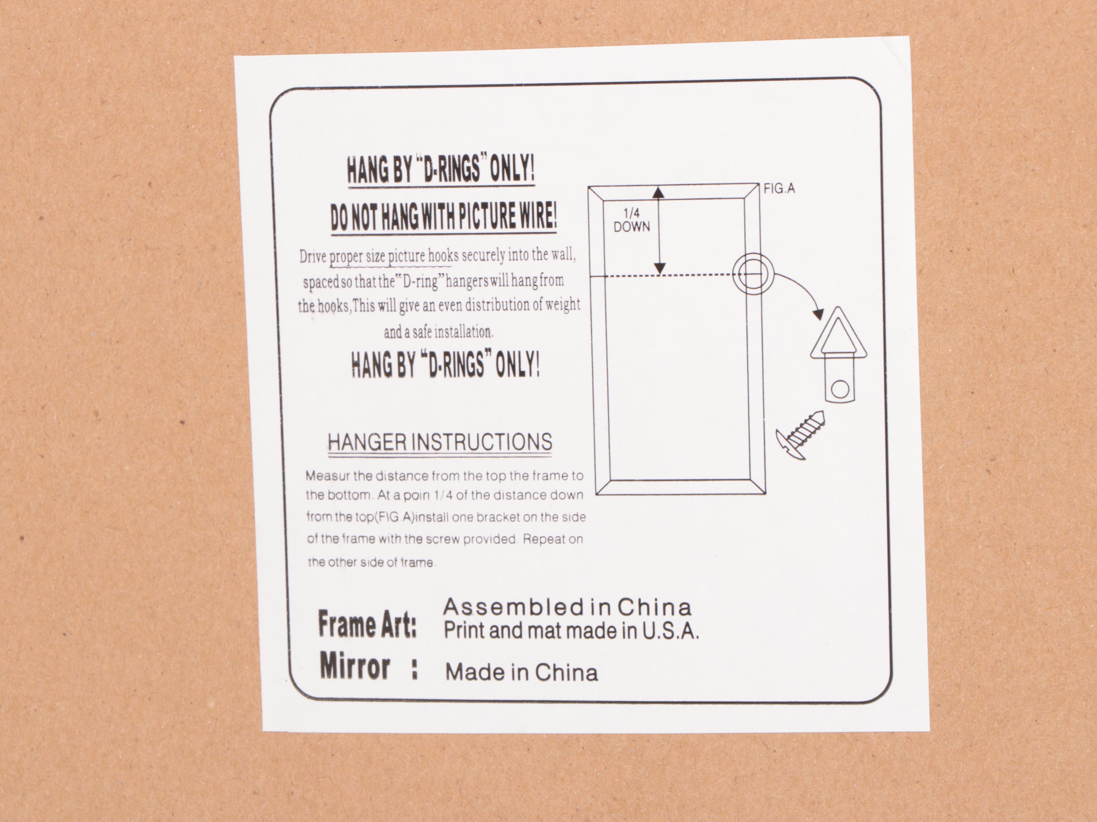 Contemporary Painted Wood Framed Rectangular Wall Mirror