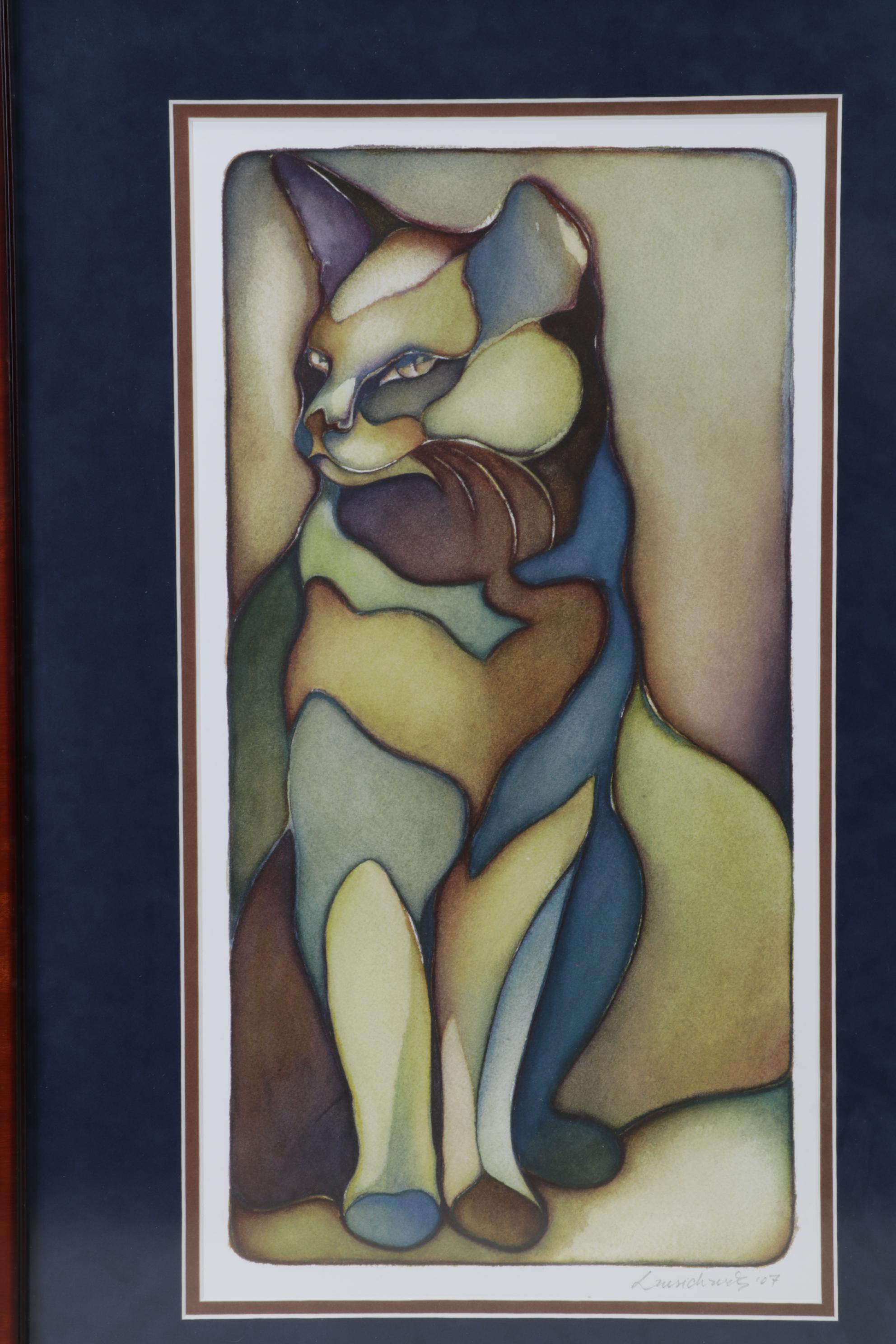 Lauren Smith Richards Offset Lithographs of Cats, 21st Century