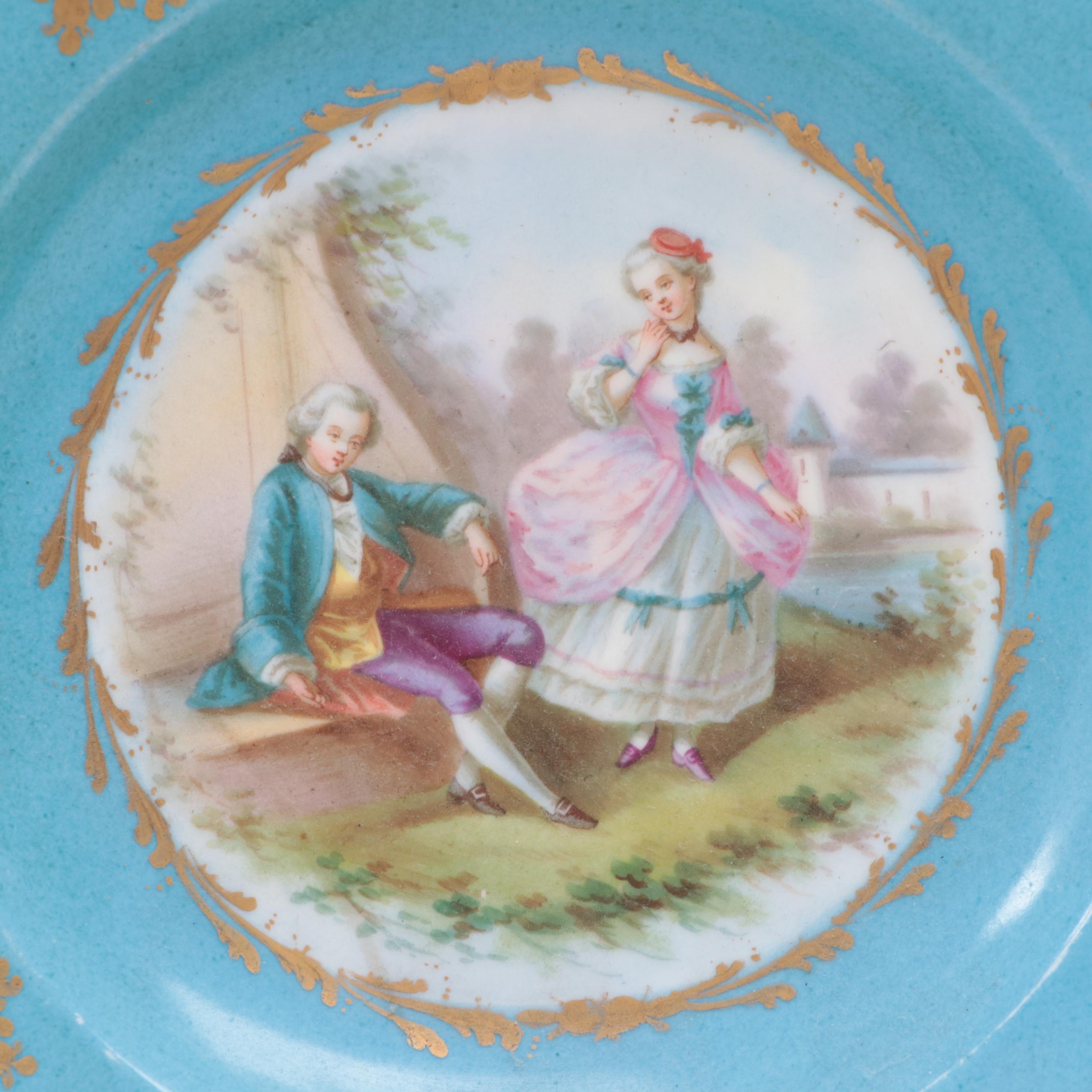 Sevres Porcelain Bleu Celeste Cabinet Plate, 1875