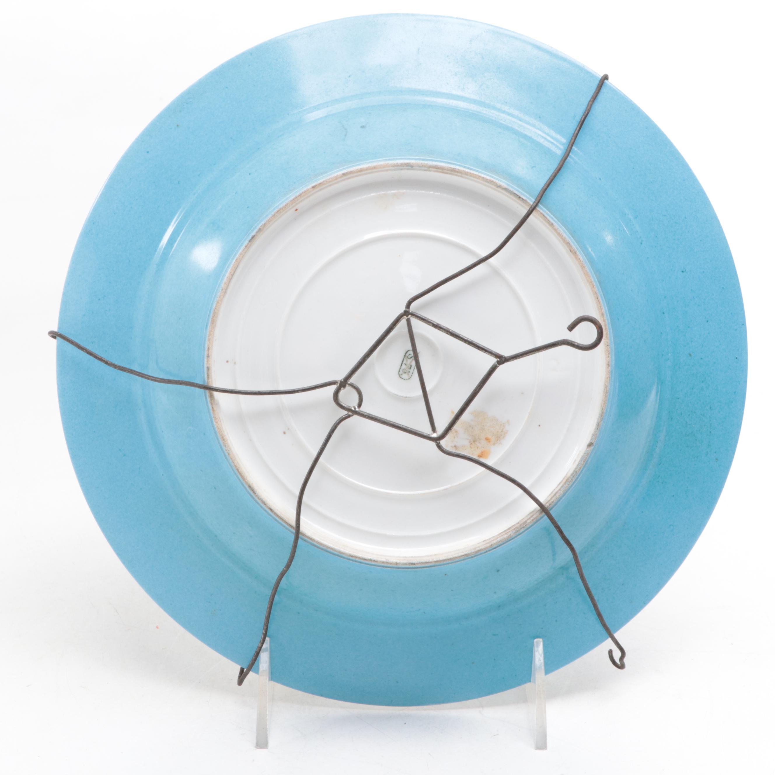 Sevres Porcelain Bleu Celeste Cabinet Plate, 1875