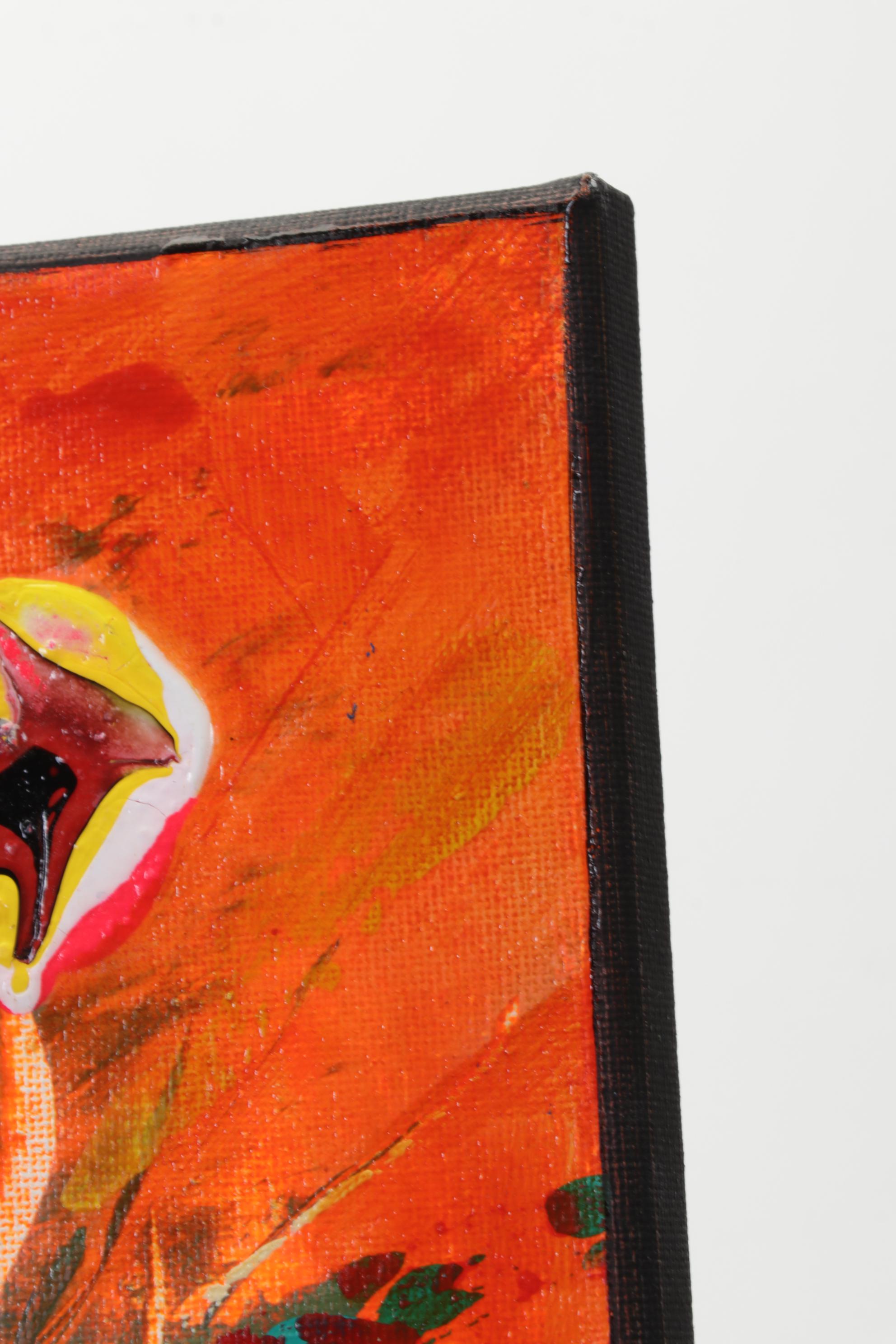 Farshad Lanjani Still Life Acrylic Painting of Flowers in Vase, 21st Century