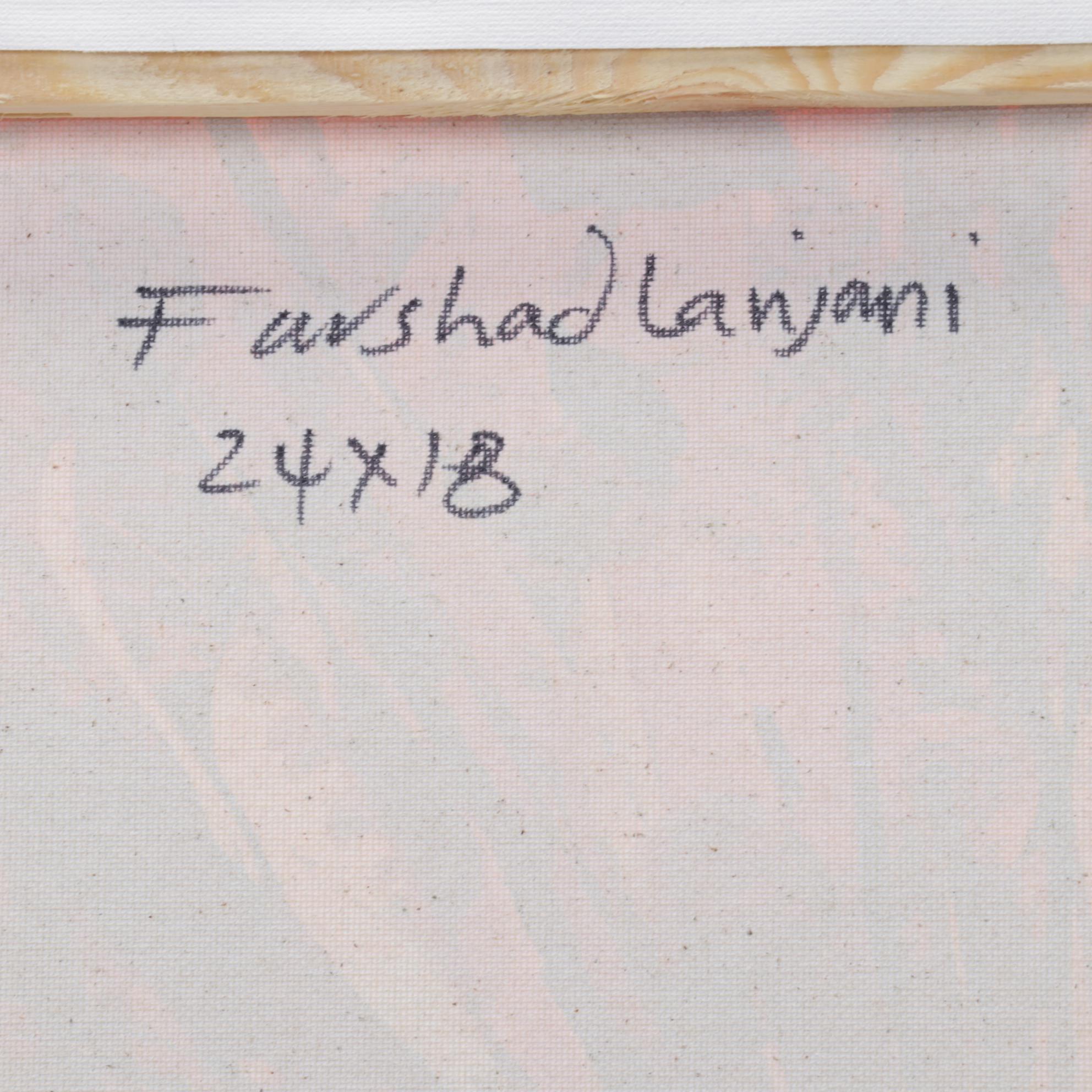 Farshad Lanjani Still Life Acrylic Painting of Flowers in Vase, 21st Century