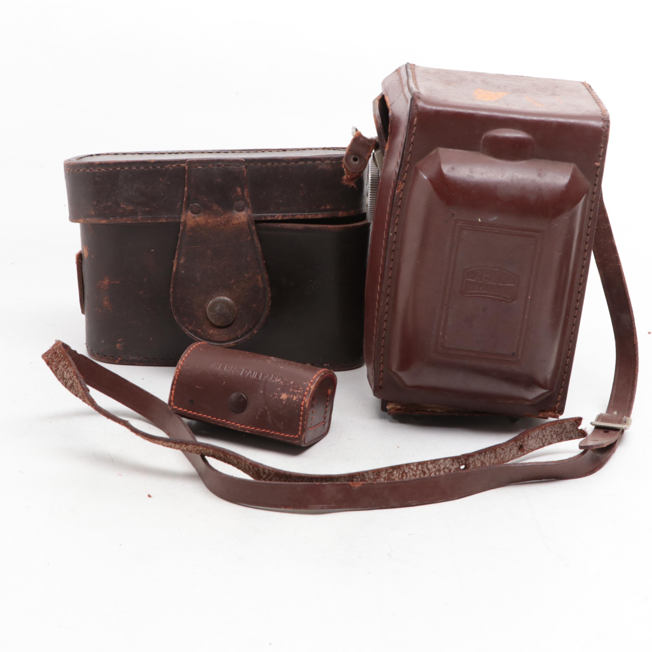 Zeiss Ikon Ikoflex and Nettar Cameras with Paillard-Bolex Movie Camera