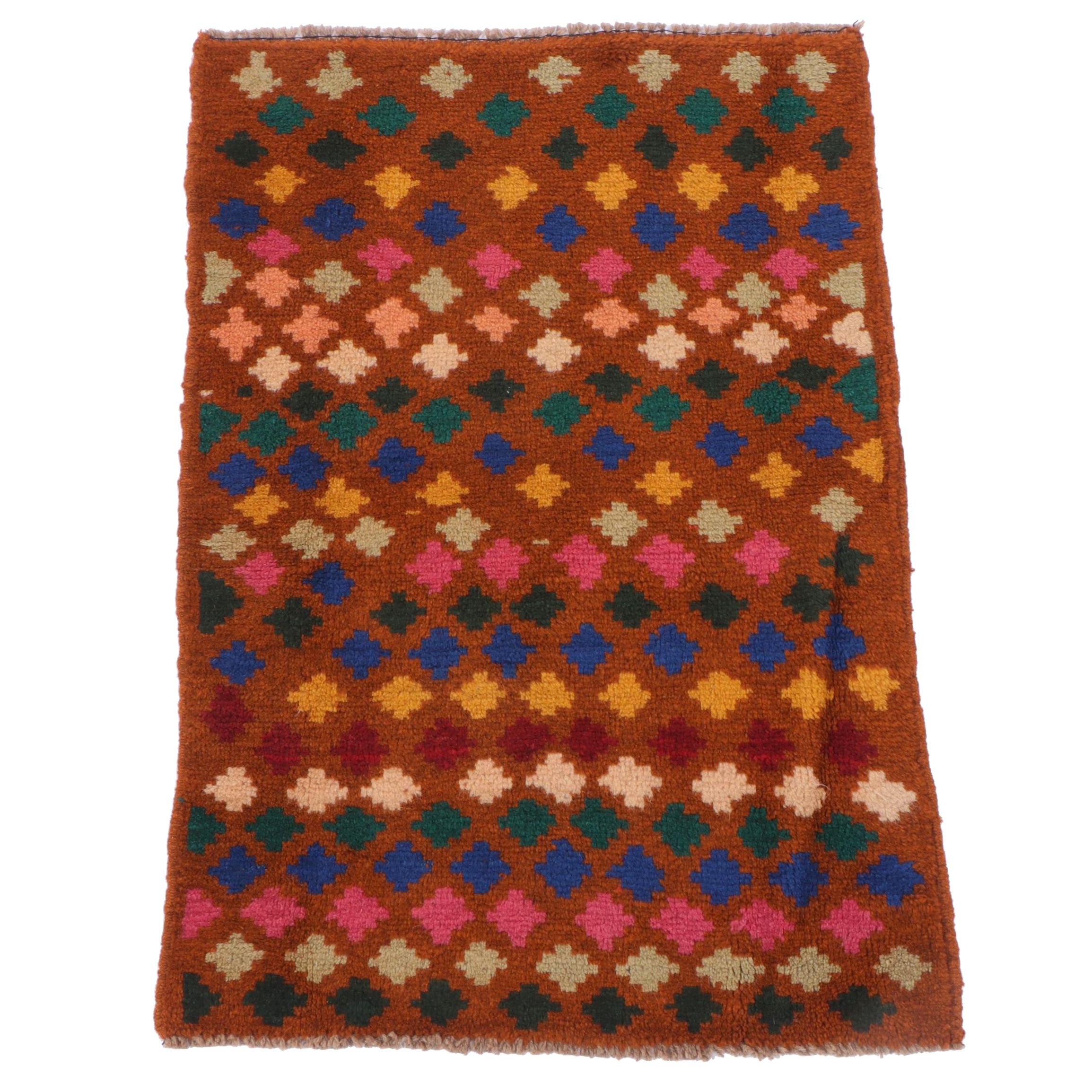 2' x 3' Hand-Knotted Afghan Baluch Accent Rug