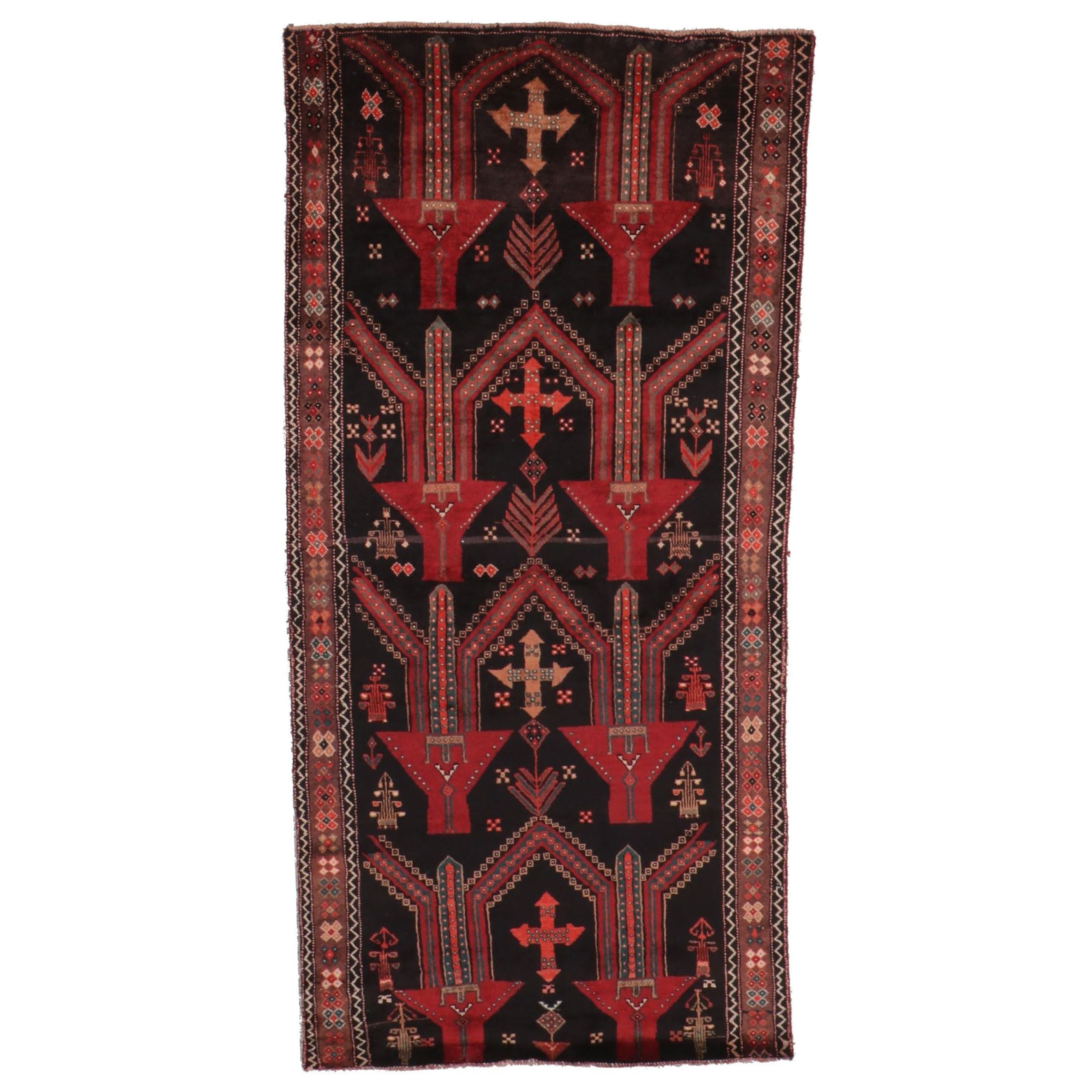 3'9 x 8'4 Hand-Knotted Persian Northwest Village Area Rug