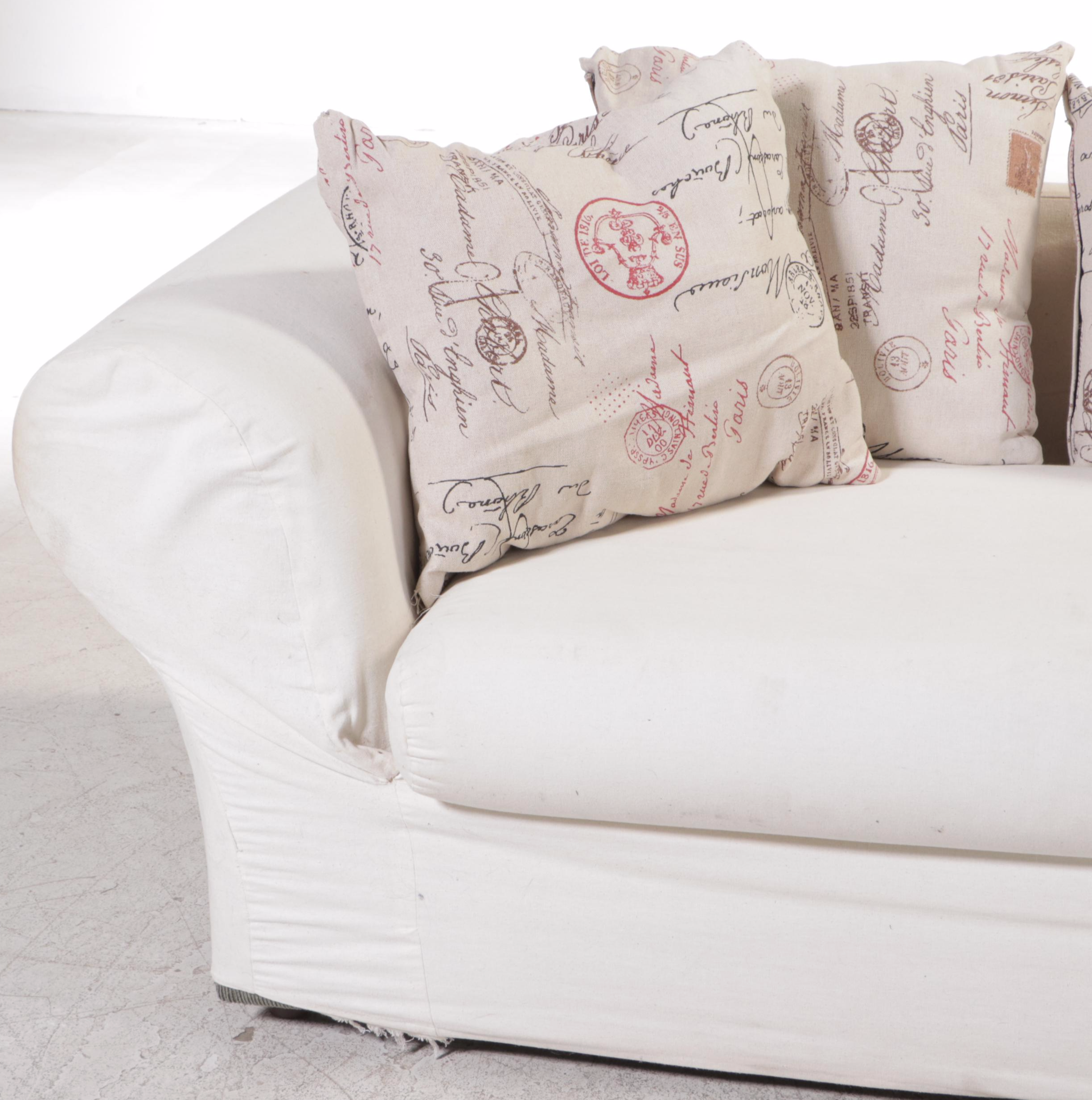 Golden Chair Contemporary Fabric Upholstered Sofa With Slipcover