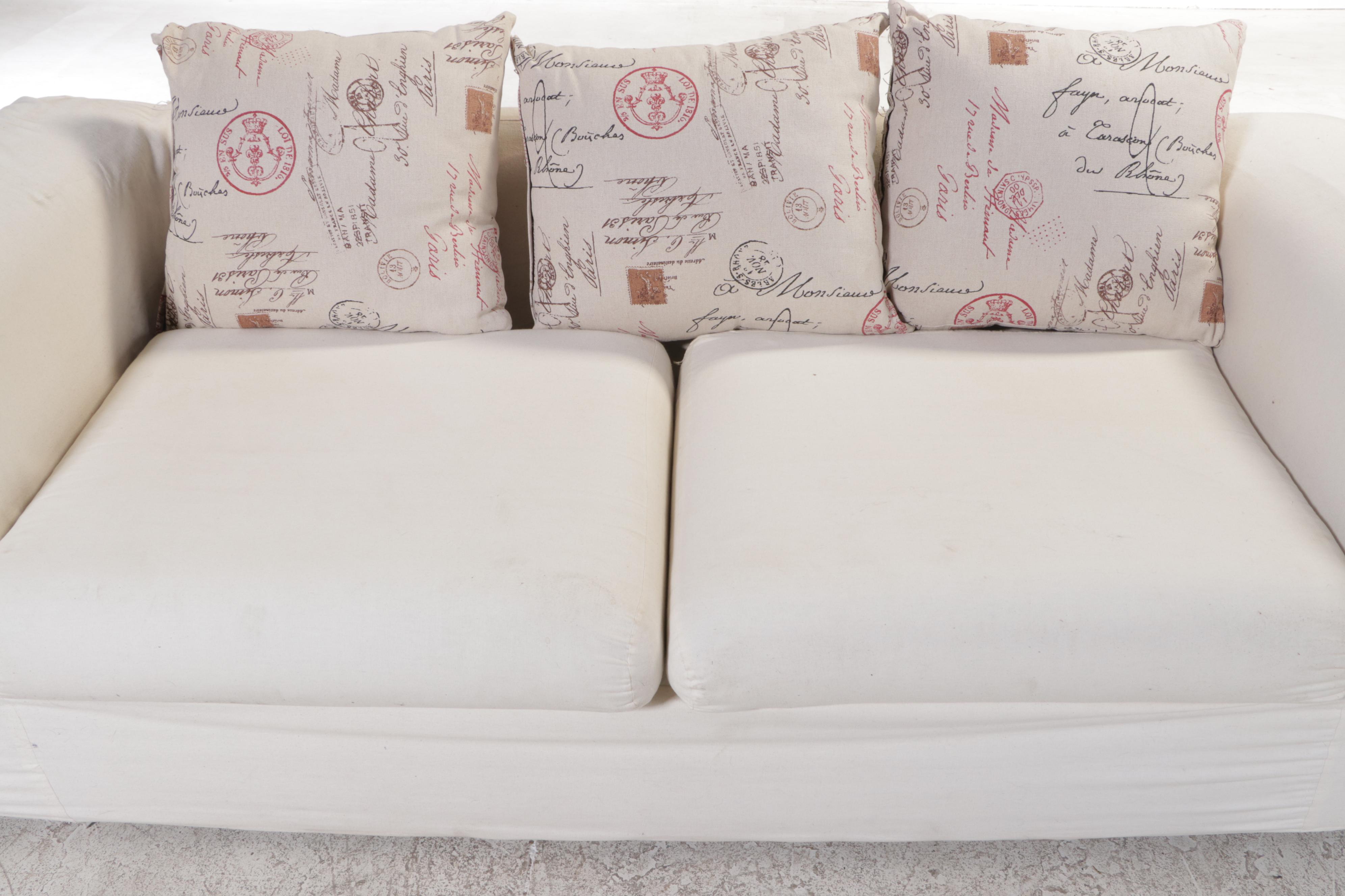 Golden Chair Contemporary Fabric Upholstered Sofa With Slipcover