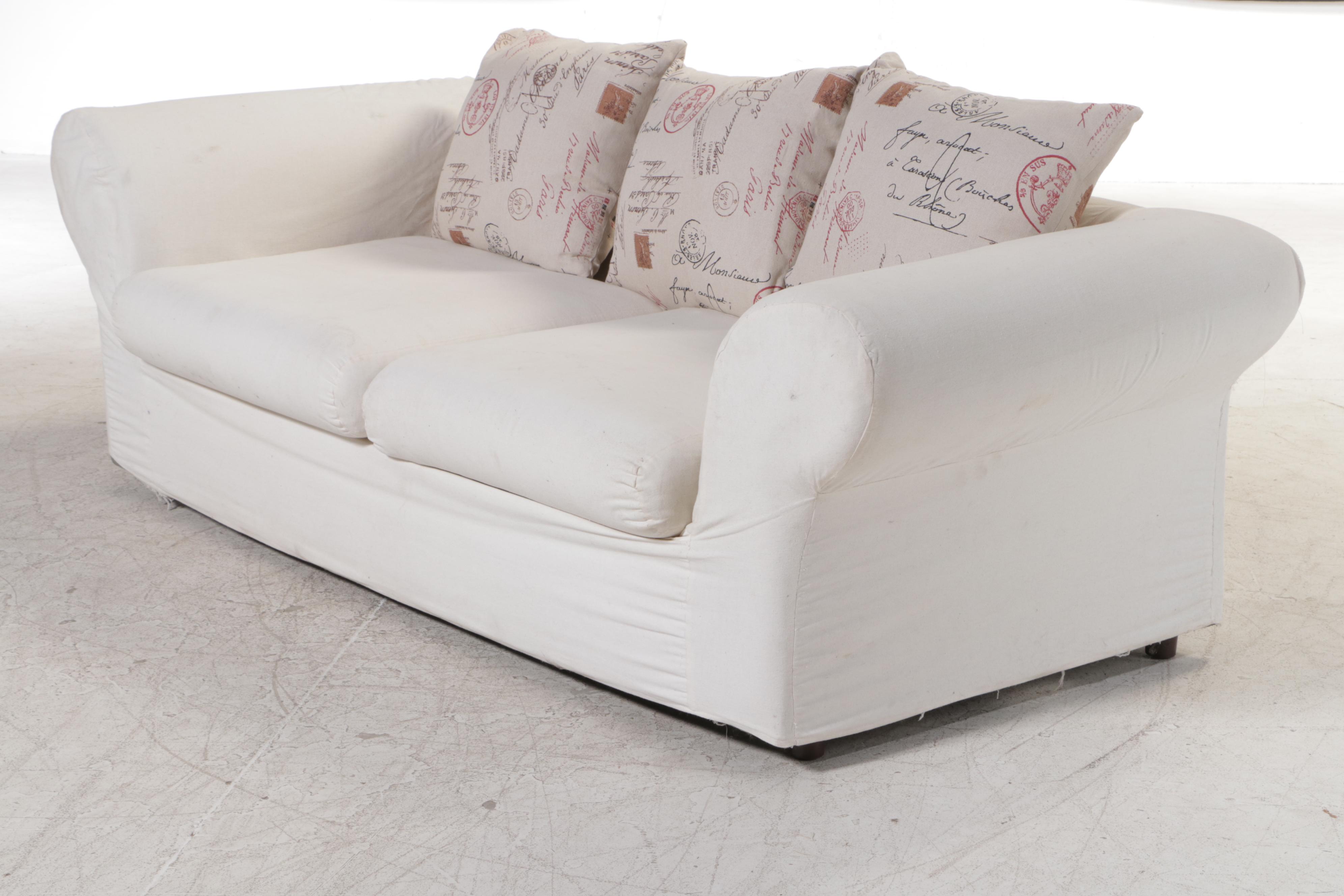 Golden Chair Contemporary Fabric Upholstered Sofa With Slipcover