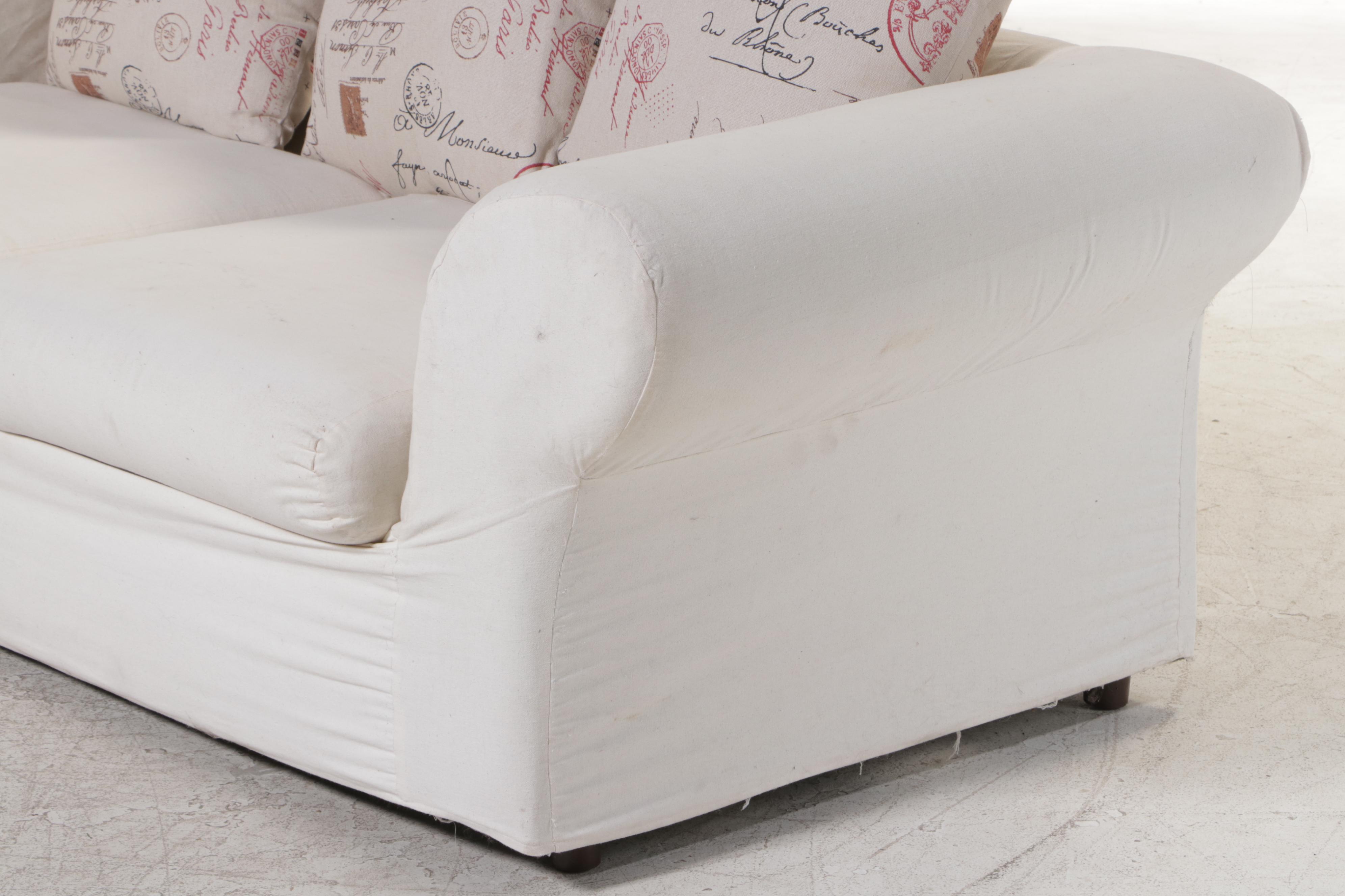 Golden Chair Contemporary Fabric Upholstered Sofa With Slipcover