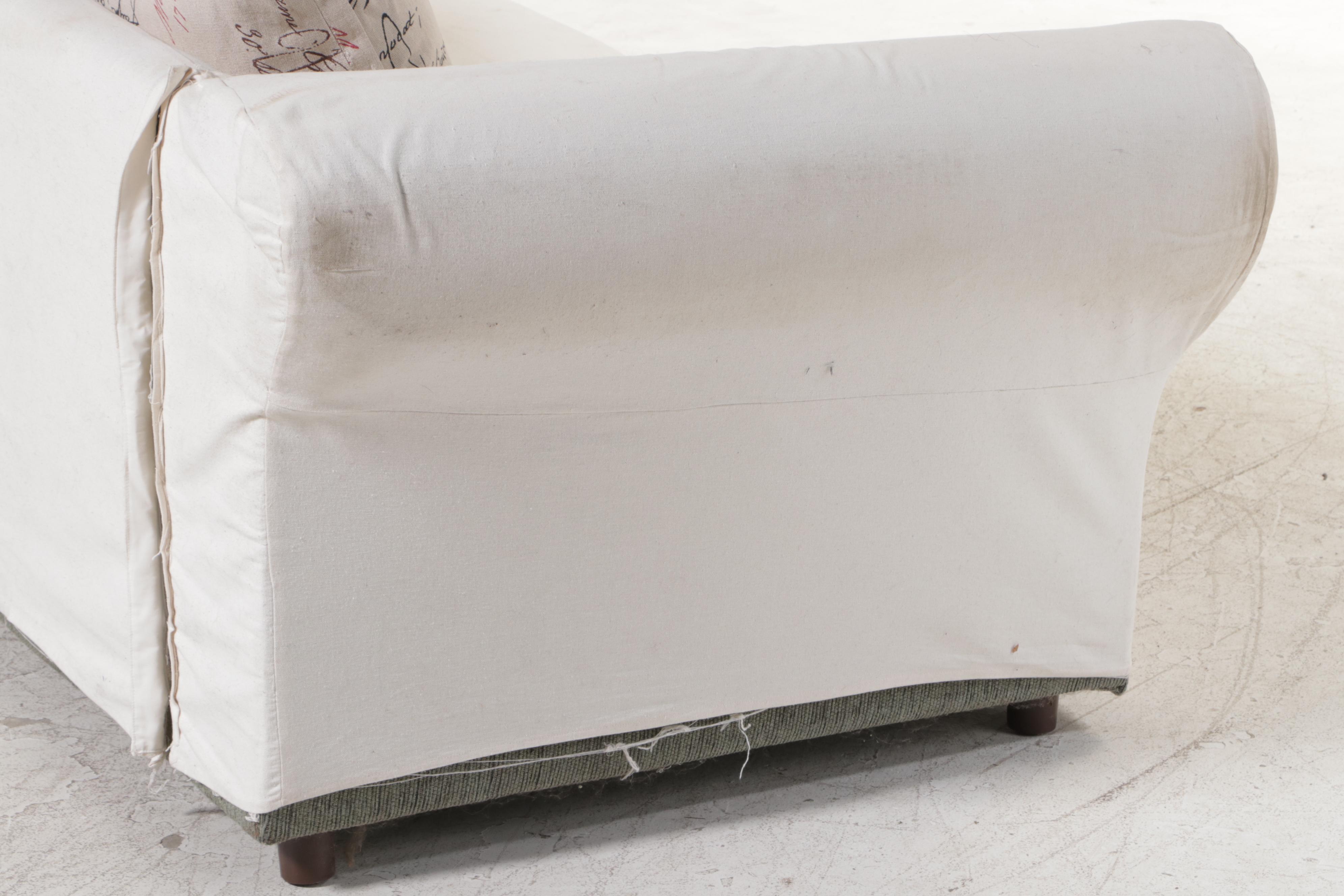 Golden Chair Contemporary Fabric Upholstered Sofa With Slipcover