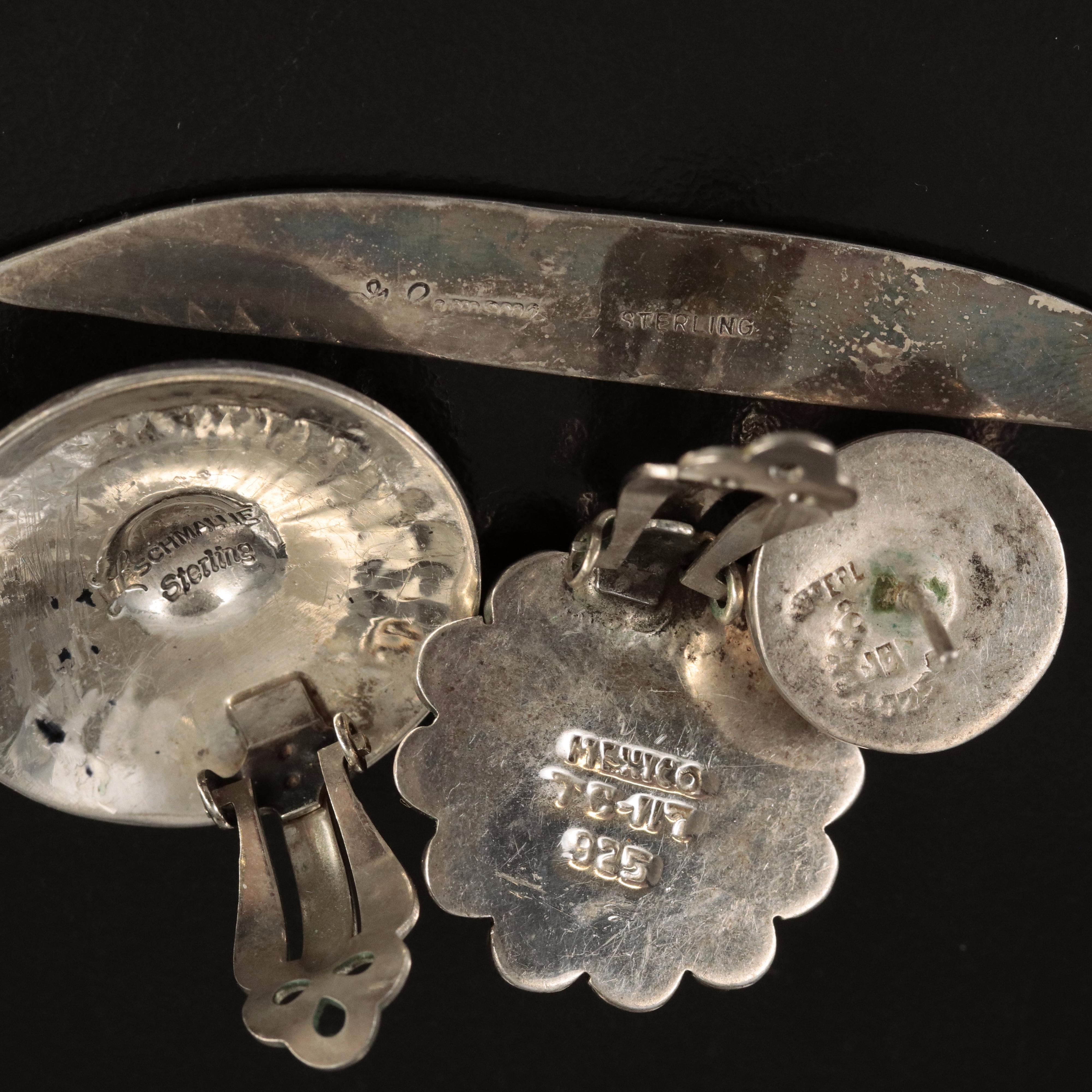 Mexican and Southwestern Featured in Vintage Sterling Earring Collection