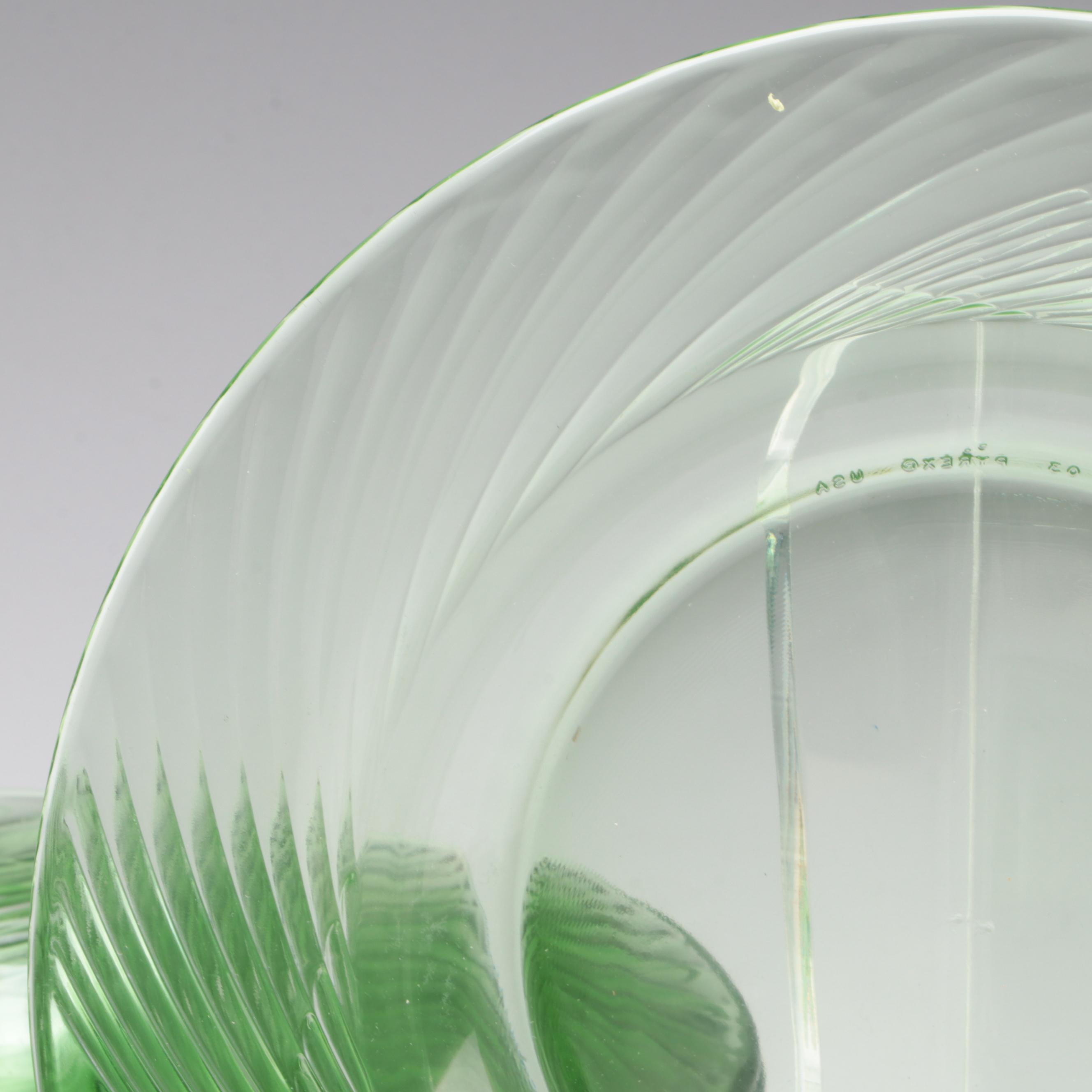 Corning Pyrex "Festiva Spring Green" Glass Pasta Serving Bowls, 2001-2004