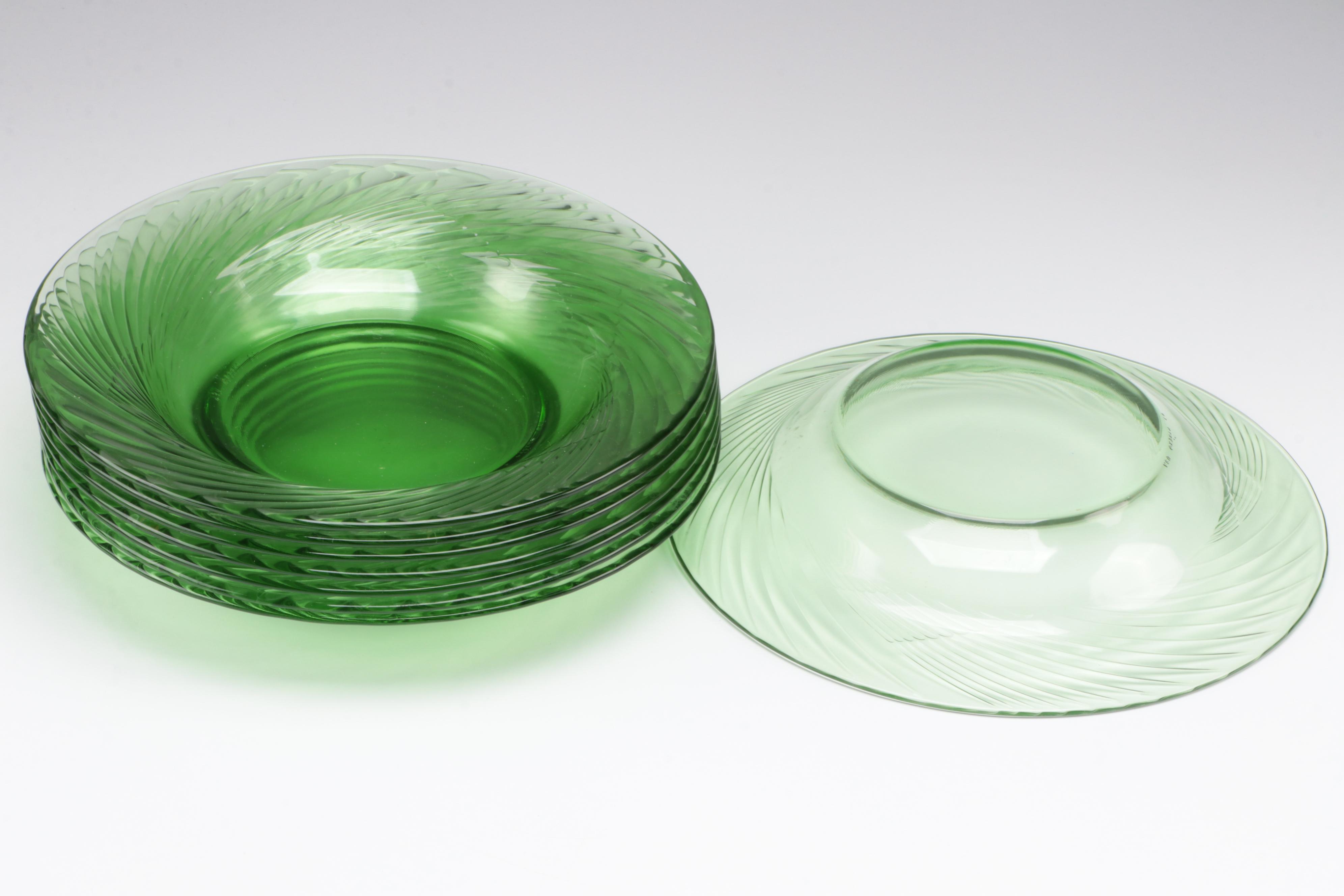 Corning Pyrex "Festiva Spring Green" Glass Pasta Serving Bowls, 2001-2004