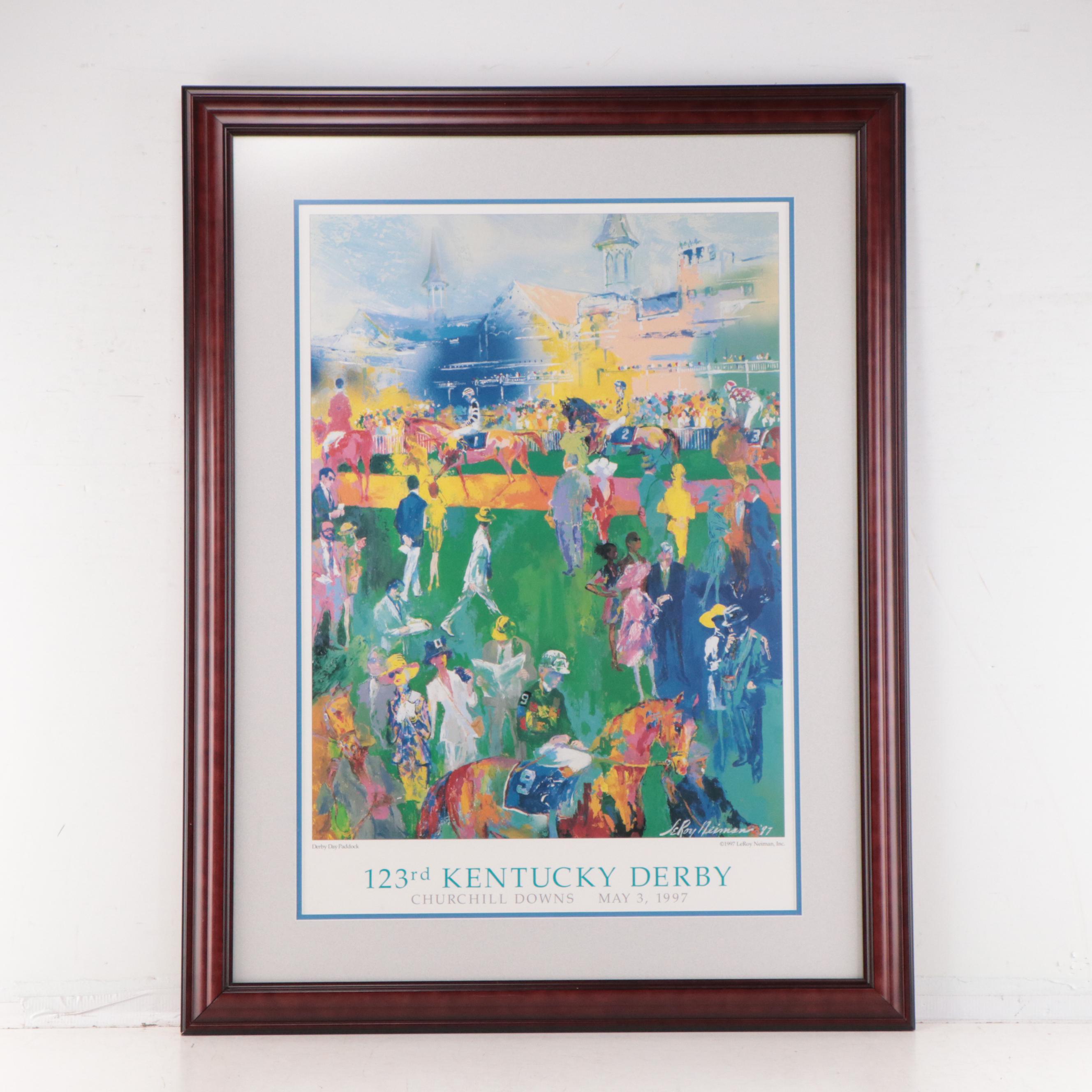 LeRoy Neiman "Derby Day Paddock" 123rd Kentucky Derby Offset Lithograph, 1997