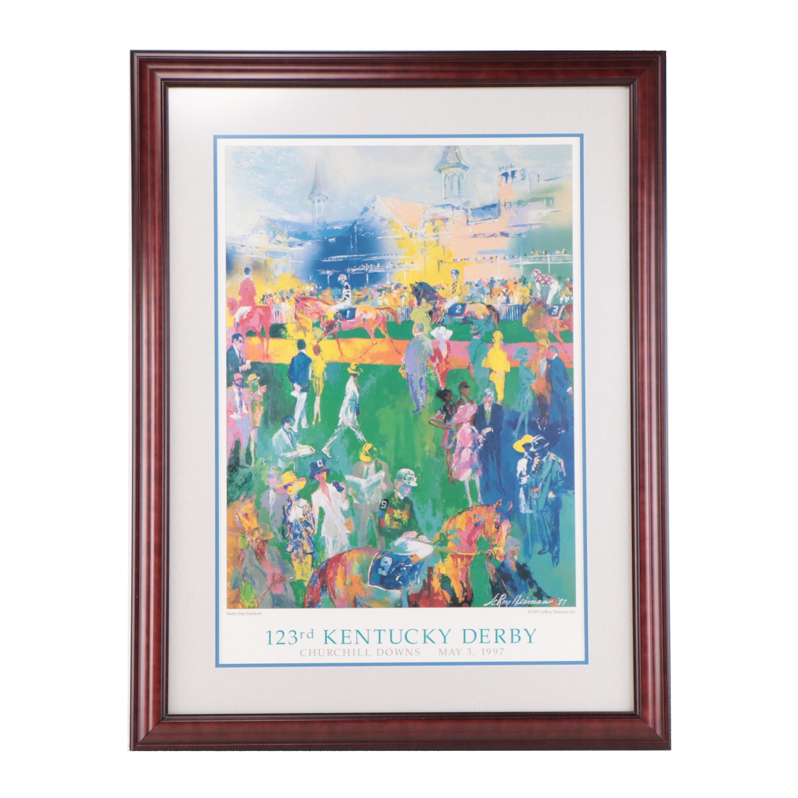 LeRoy Neiman "Derby Day Paddock" 123rd Kentucky Derby Offset Lithograph, 1997