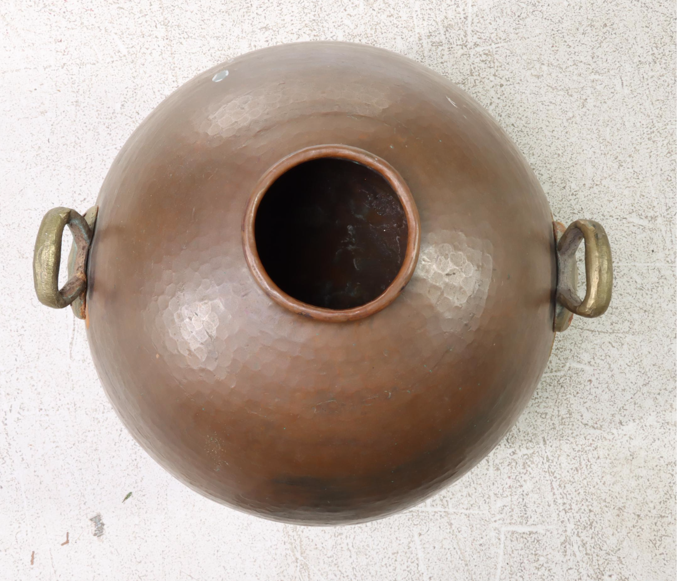 Pier 1 Impots Brass-Mounted and Hammered Copper Urn
