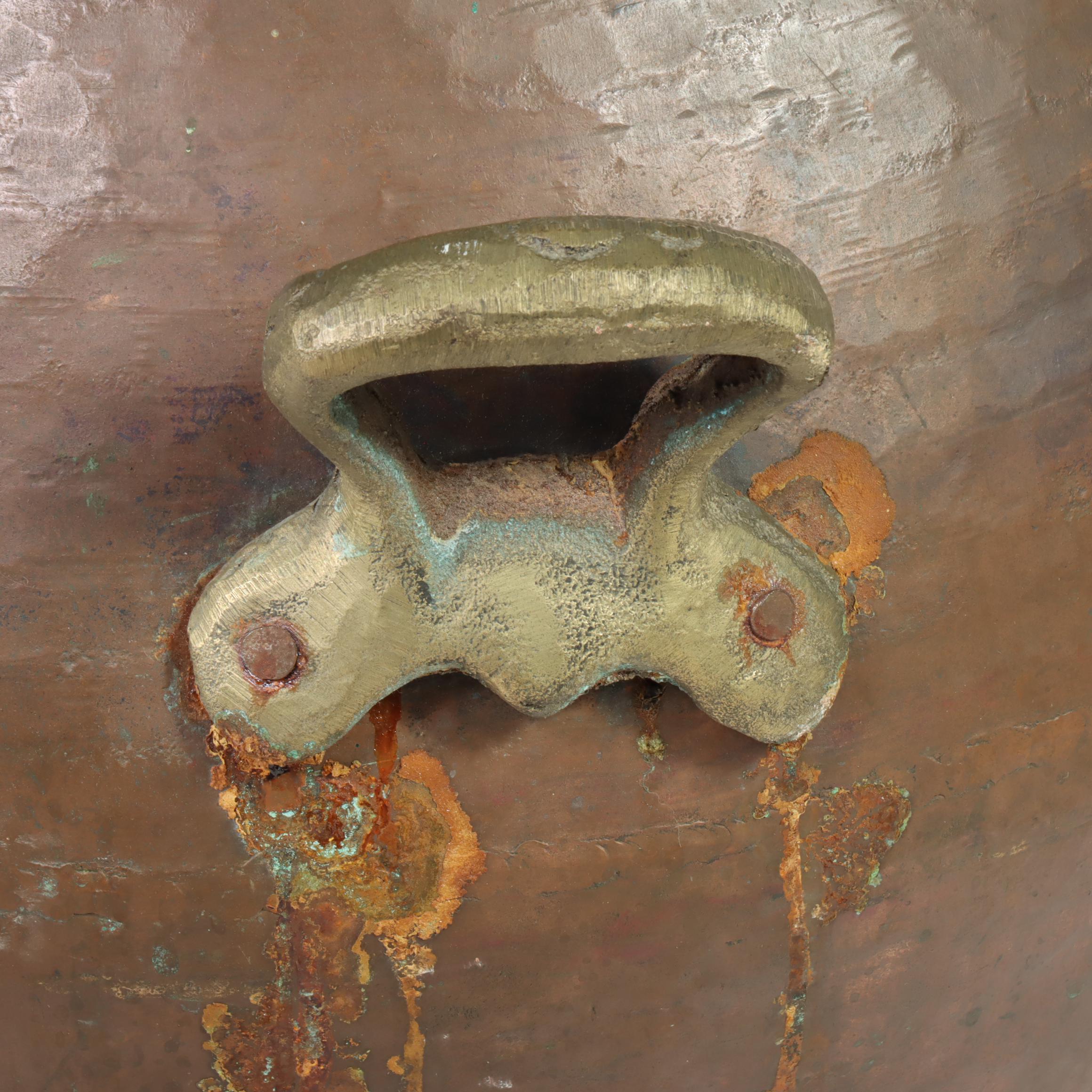 Pier 1 Impots Brass-Mounted and Hammered Copper Urn