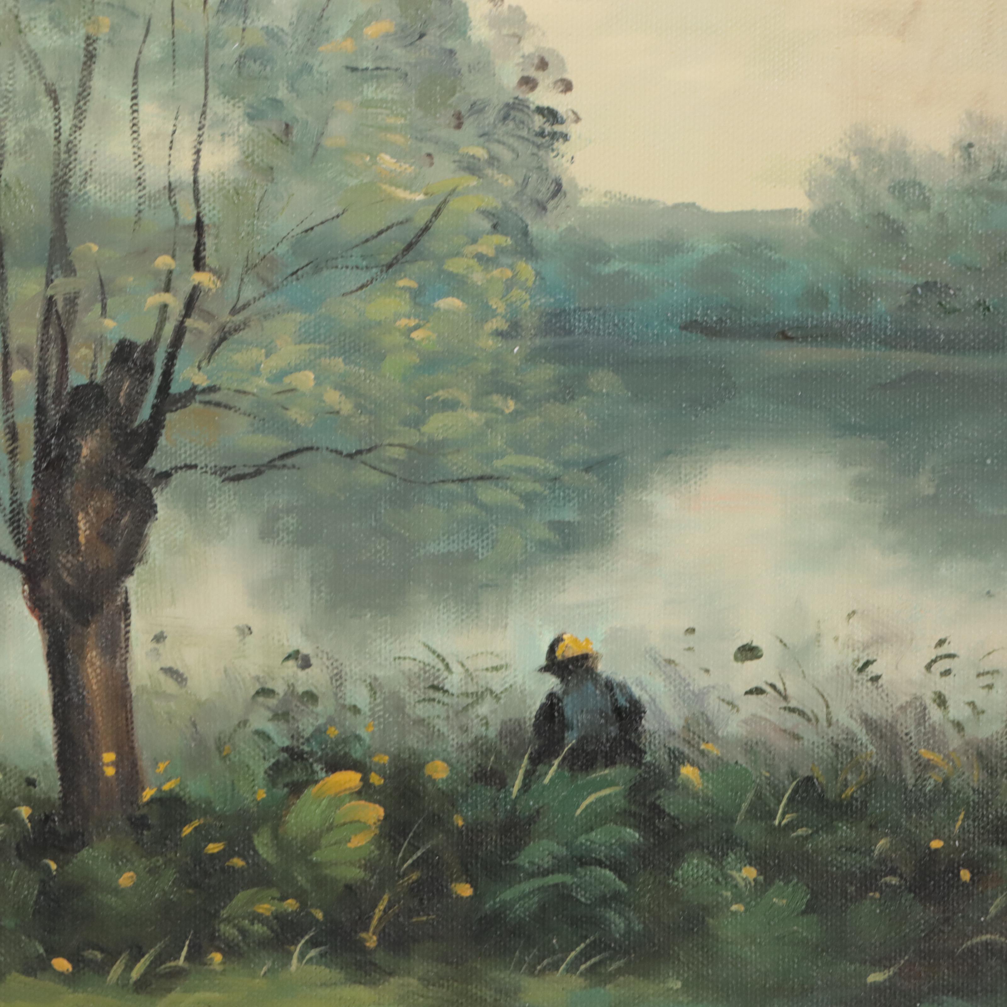 Oil Painting After Jean-Baptiste-Camille Corot "Ville-d'Avray"