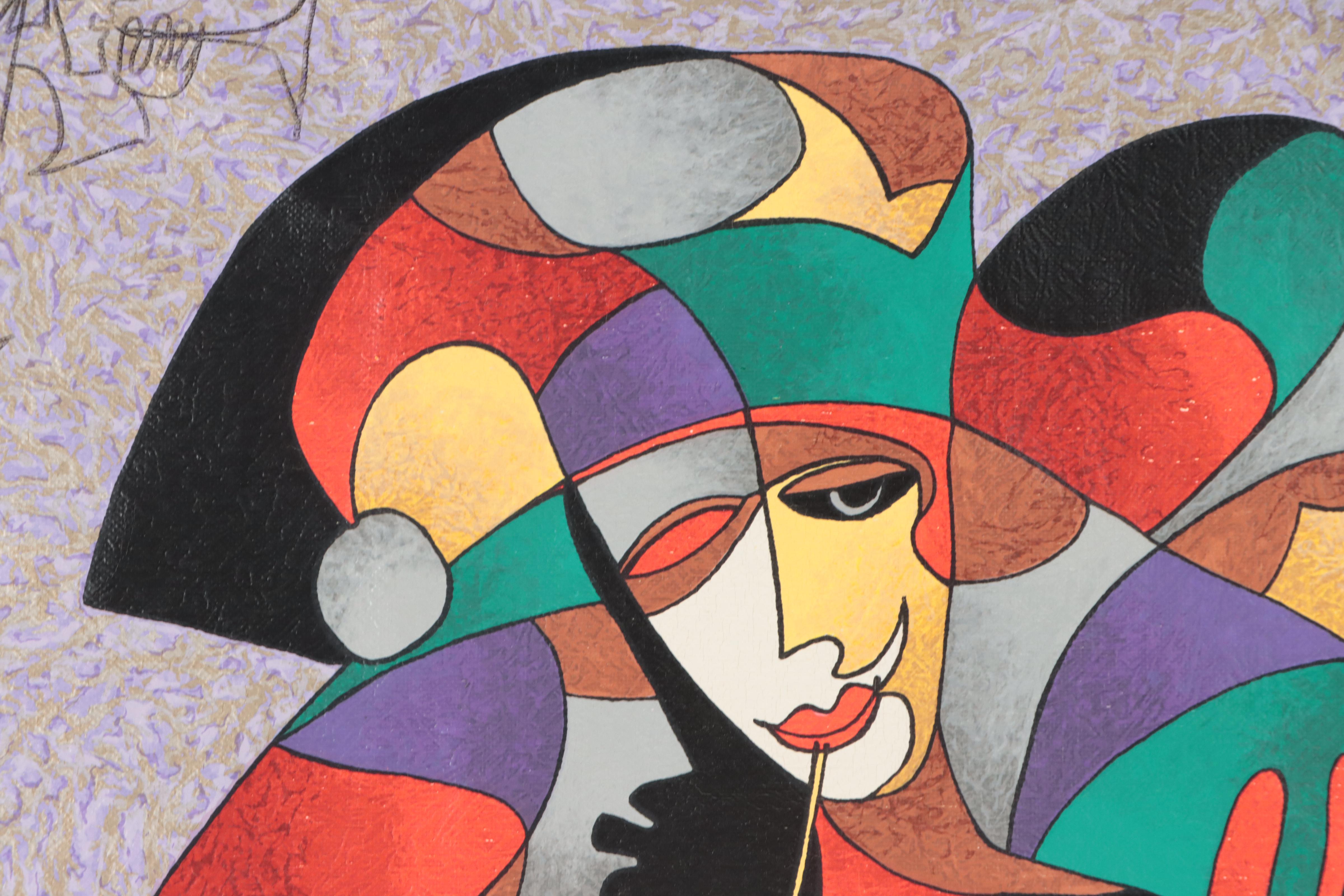 Anatole Krasnyansky Embellished Serigraph "Running Jester II"