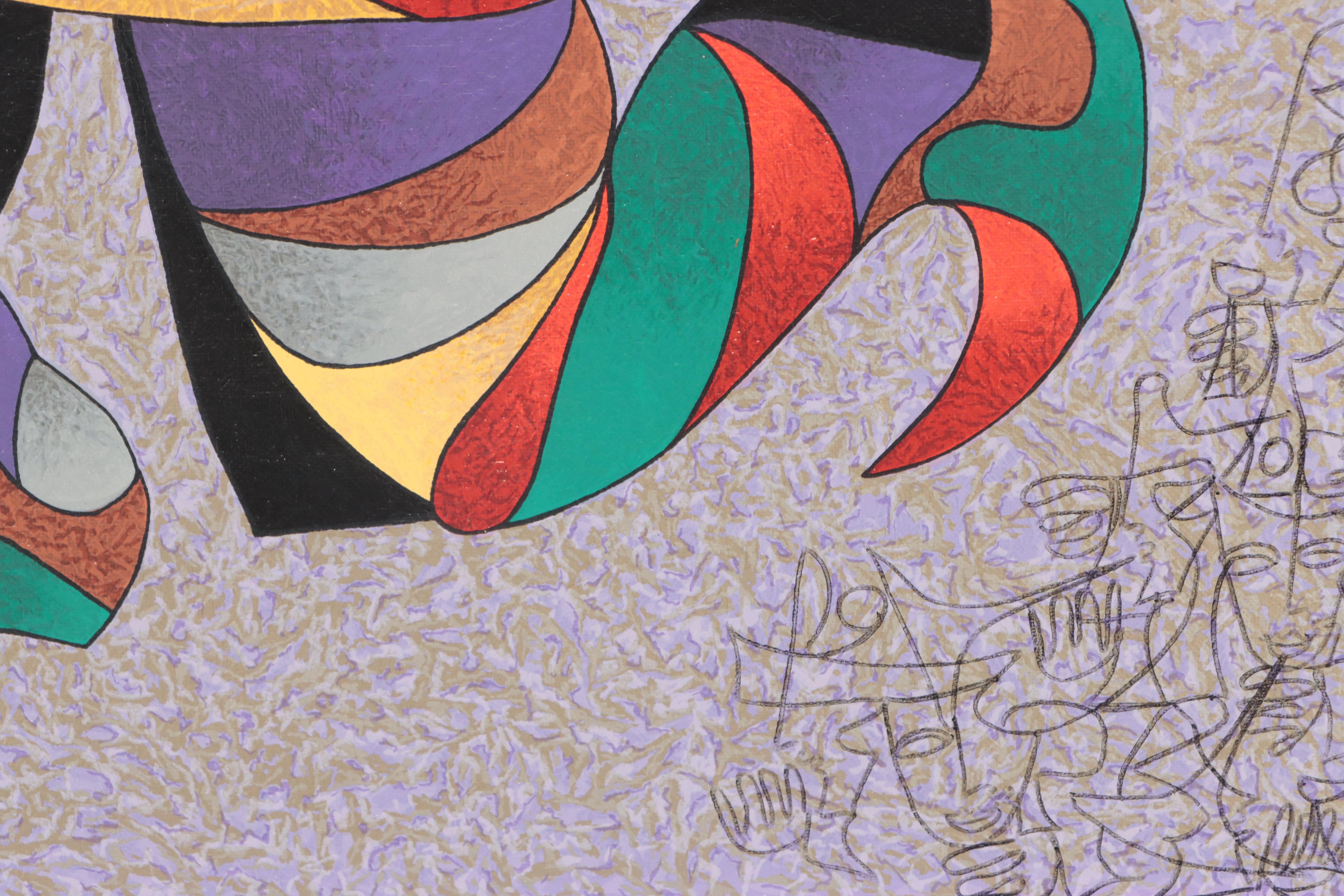 Anatole Krasnyansky Embellished Serigraph "Running Jester II"