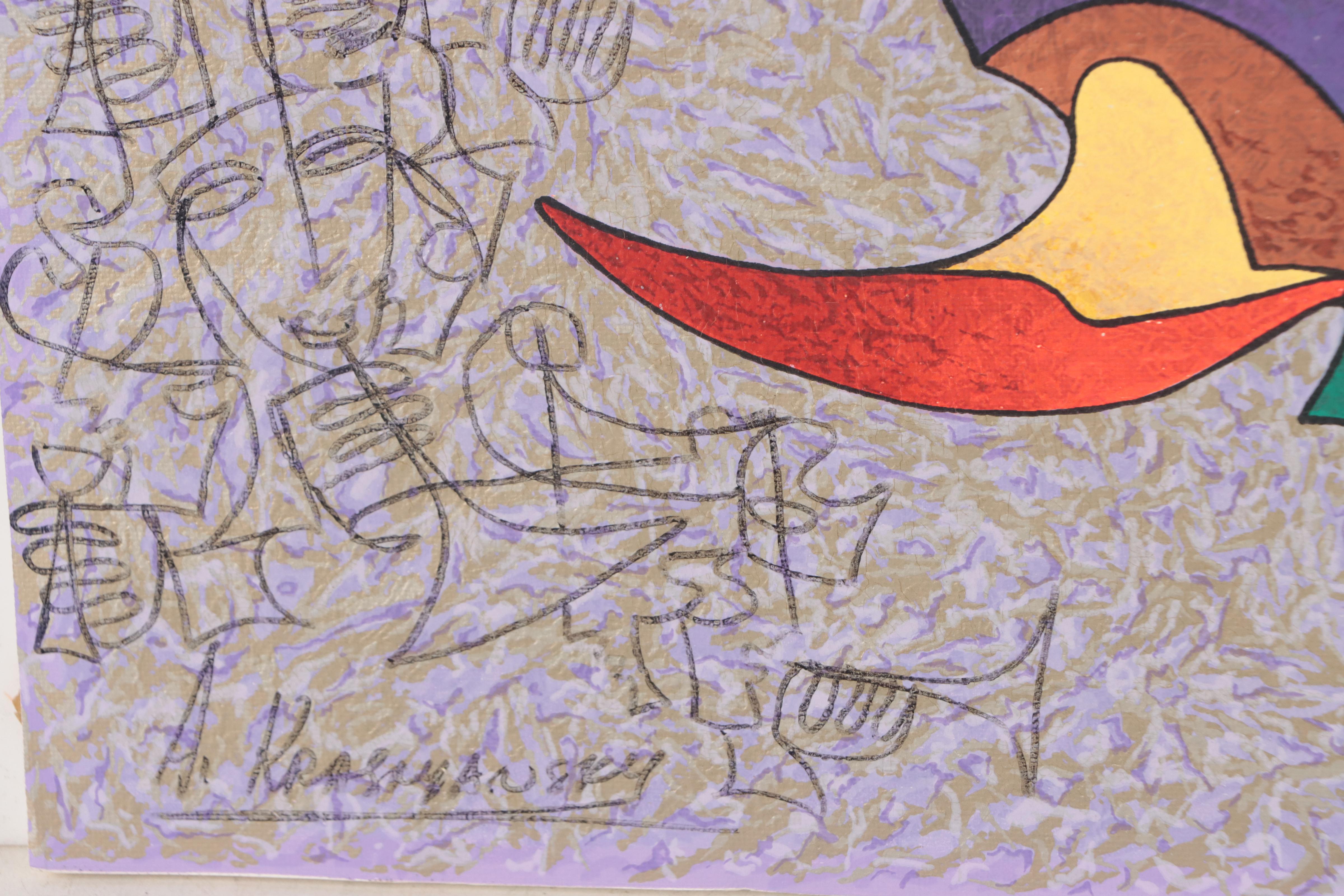 Anatole Krasnyansky Embellished Serigraph "Running Jester II"