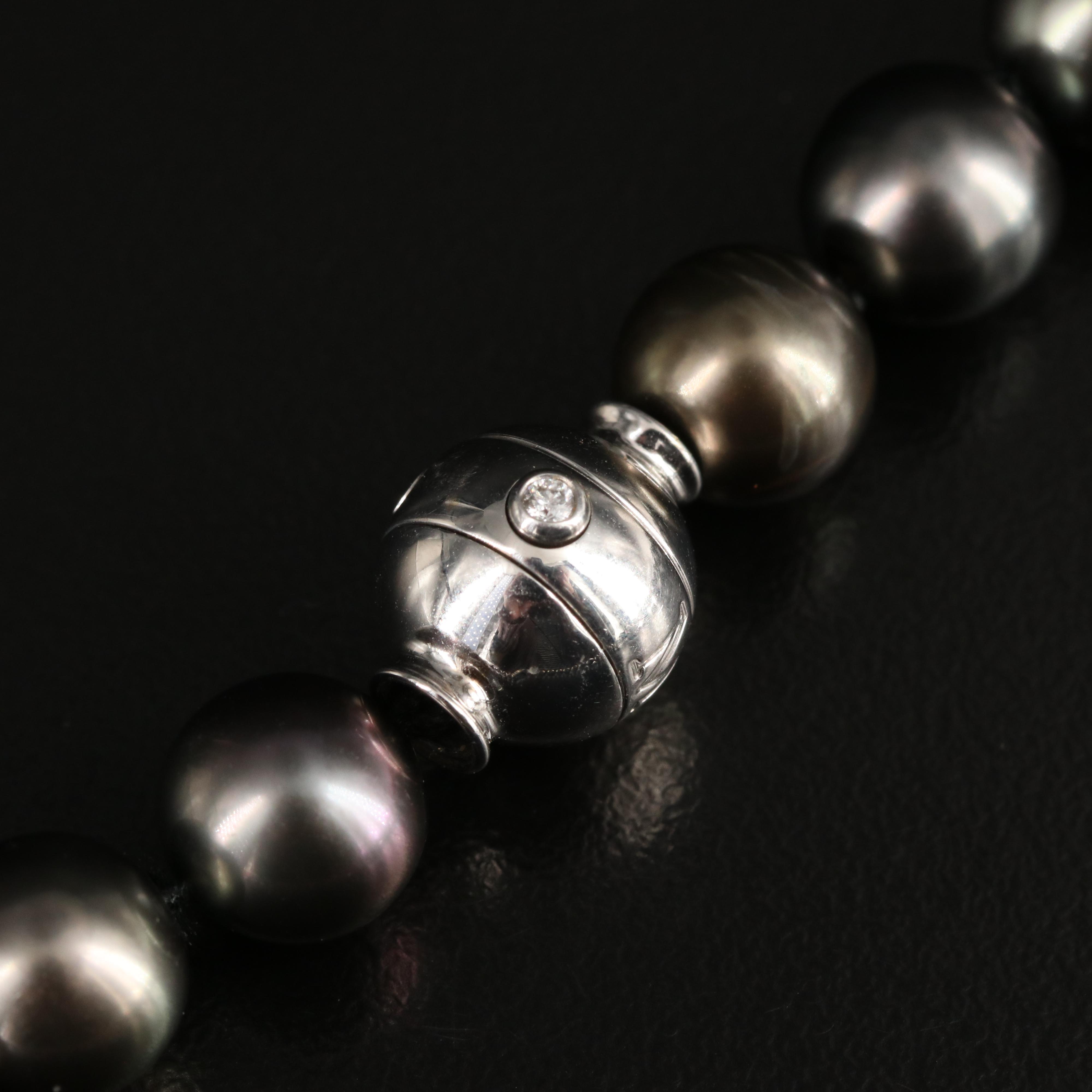 Mikimoto Graduated Pearl Necklace with 18K and Diamond Clasp