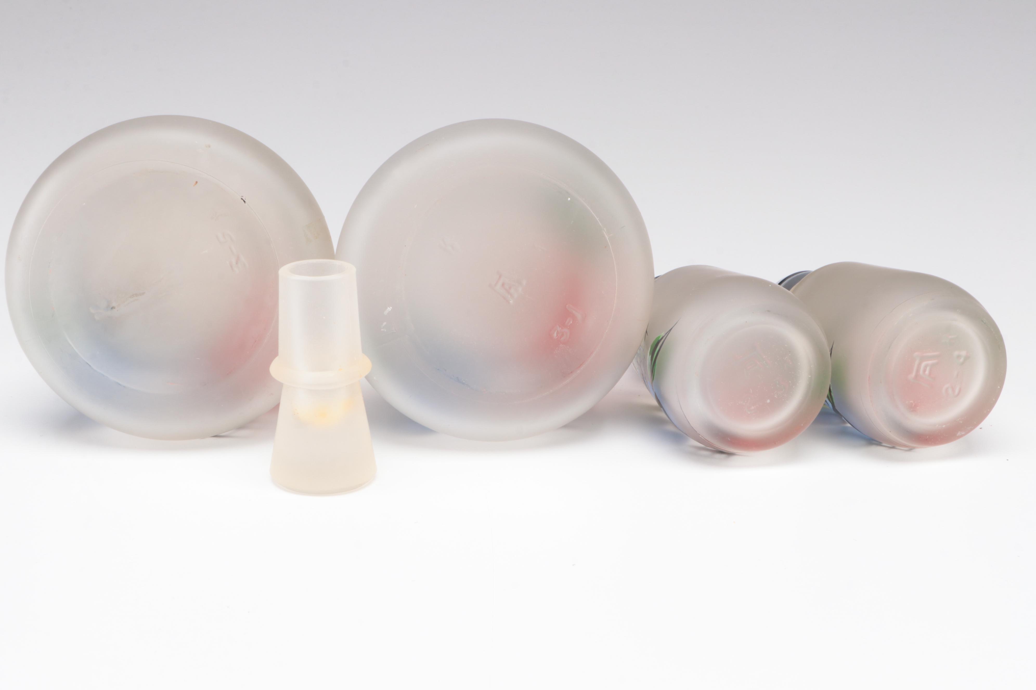 Anchor Hocking Fire-King "Fruit" Tableware with Cobalt Glass Dinnerware