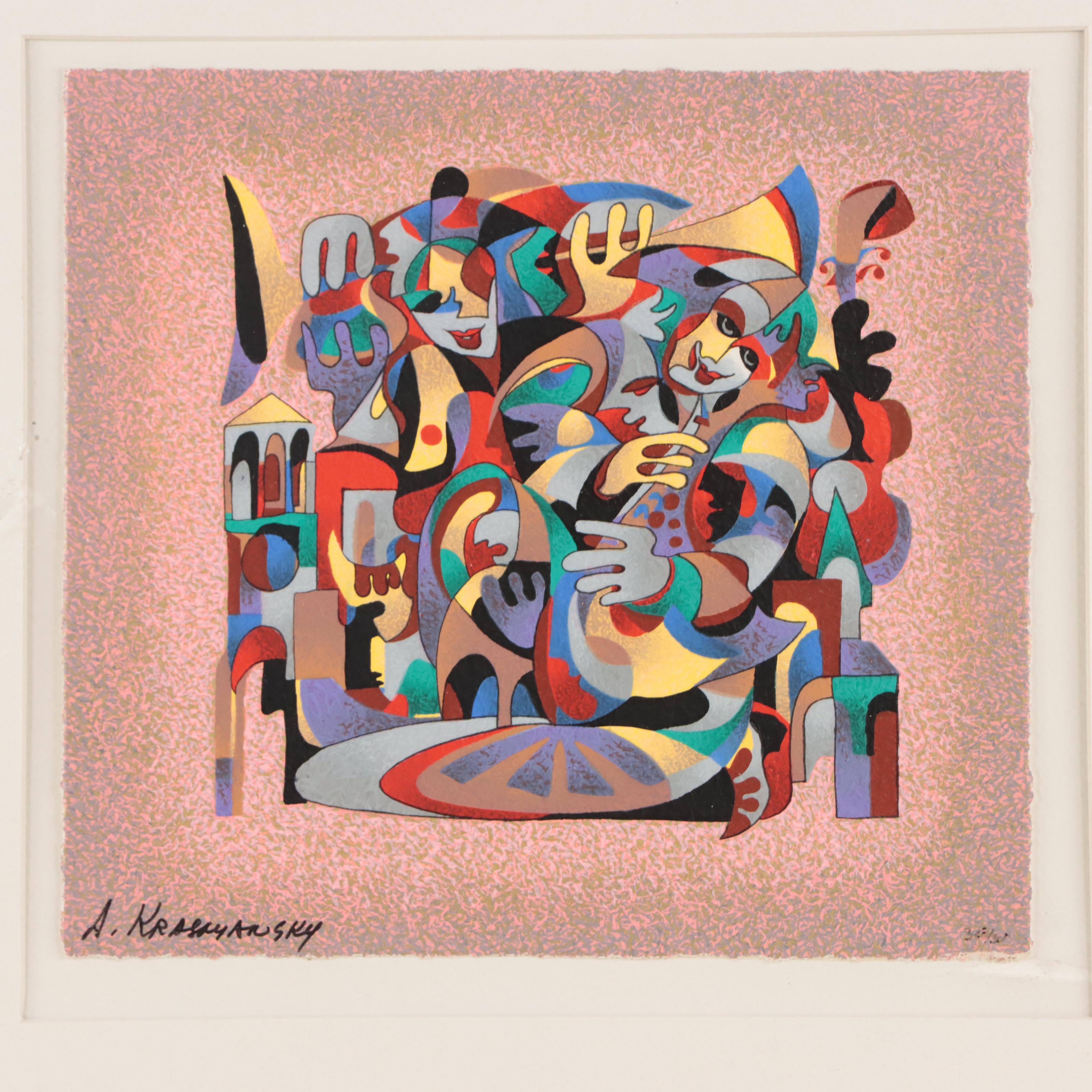 Anatole Krasnyansky Serigraph "Sound of the City," 2002