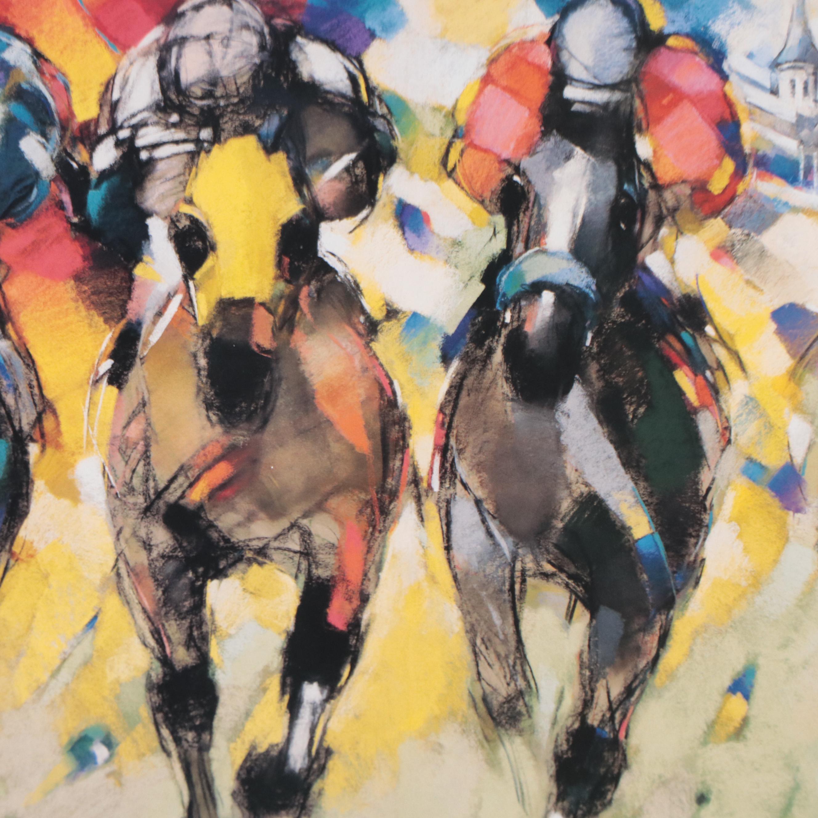 Kentucky Derby 1998 Offset Lithograph Poster After Boguslaw Lustyk