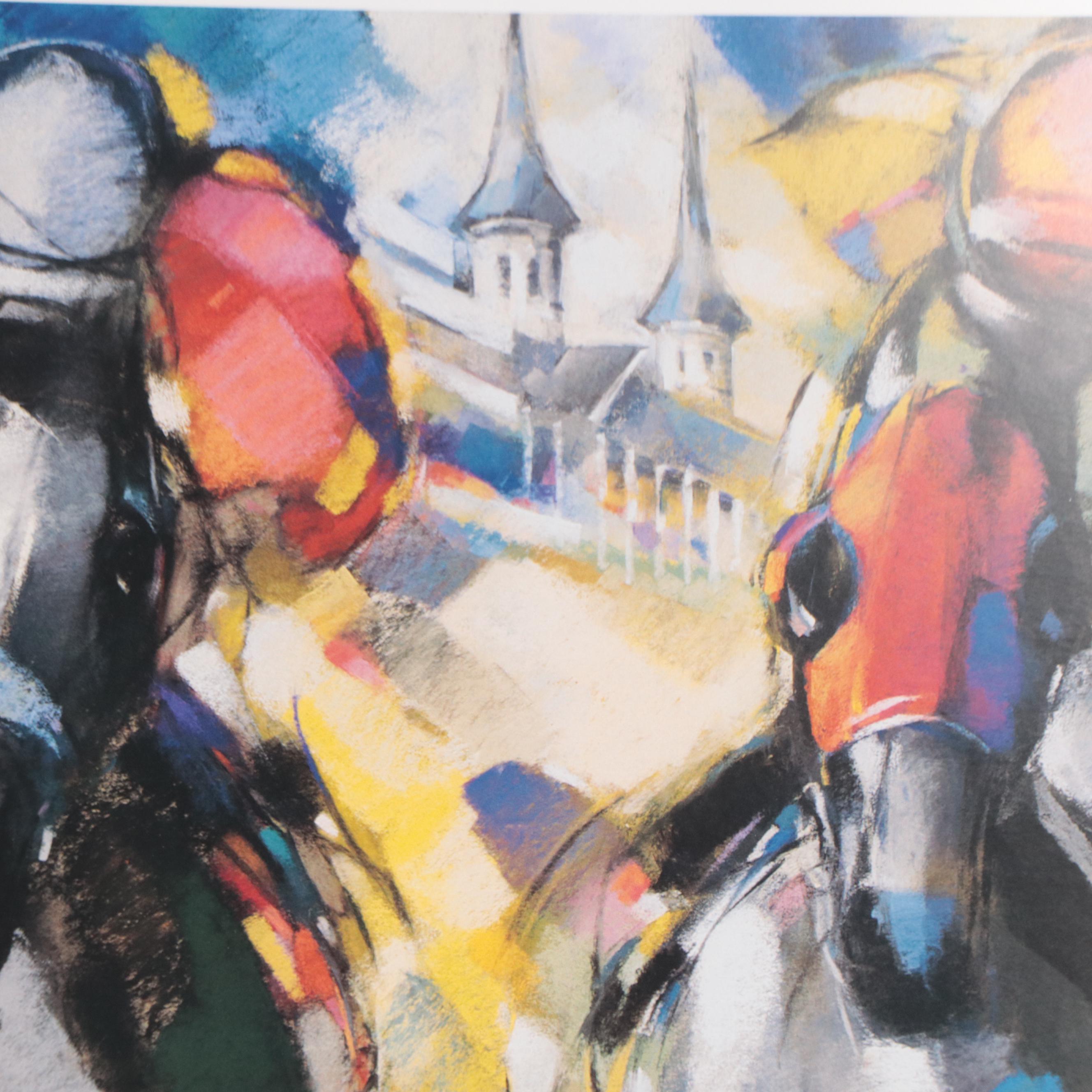 Kentucky Derby 1998 Offset Lithograph Poster After Boguslaw Lustyk