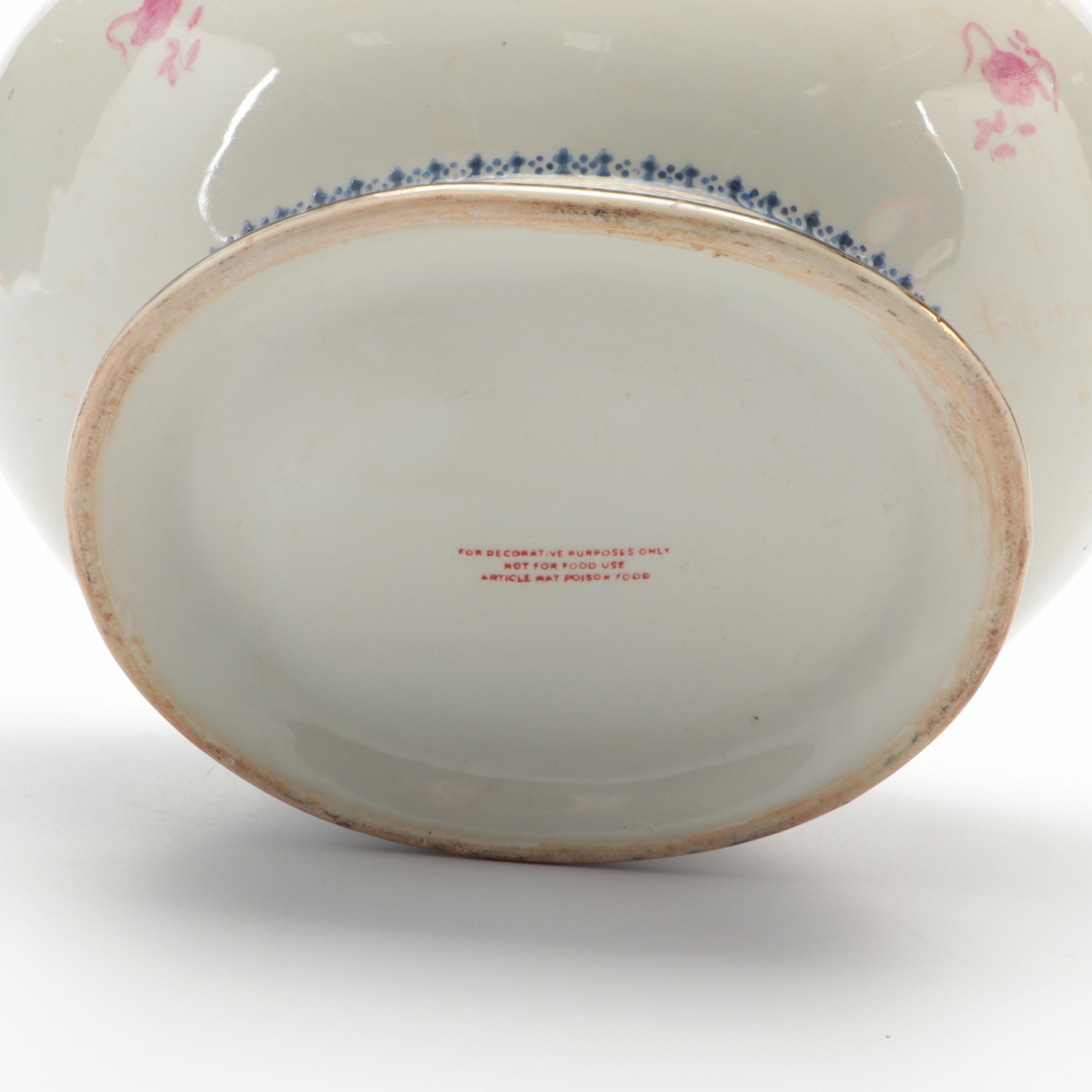 Chinese Export Style Porcelain Decorative Armorial Tureen and Underplate