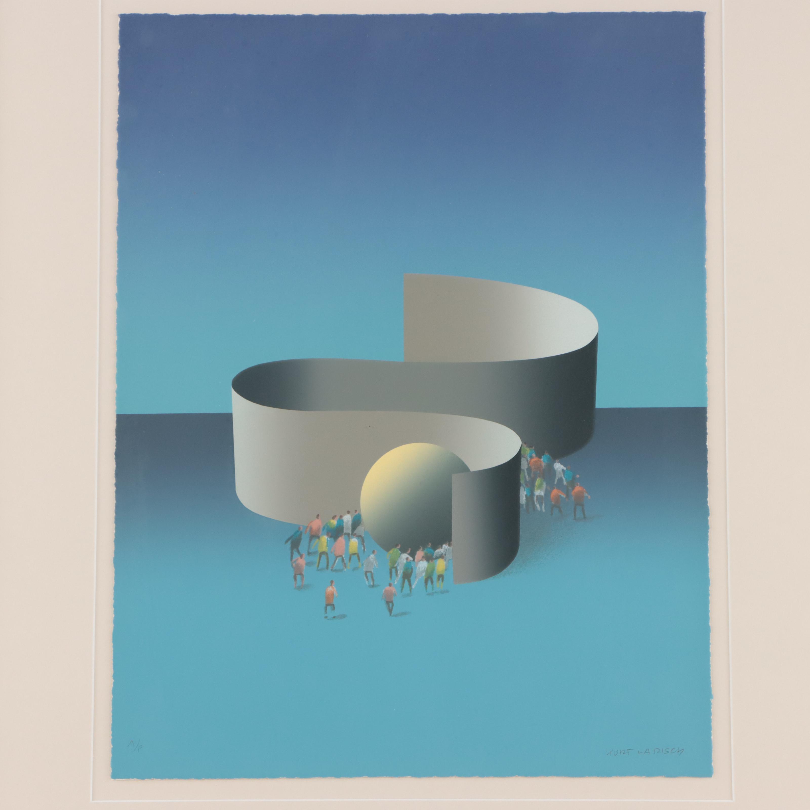 Kurt Larisch Serigraph "Dallas," Late 20th Century