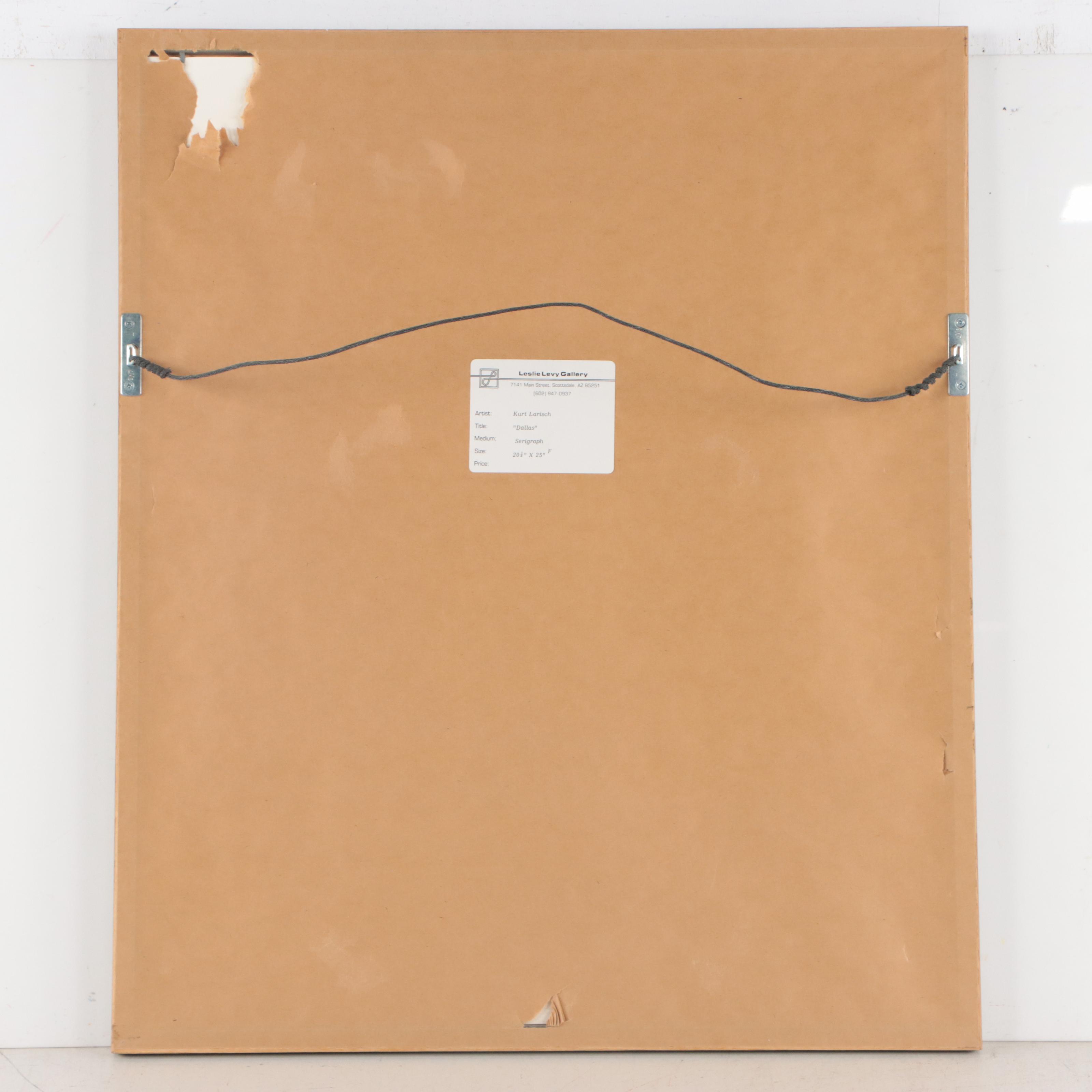 Kurt Larisch Serigraph "Dallas," Late 20th Century