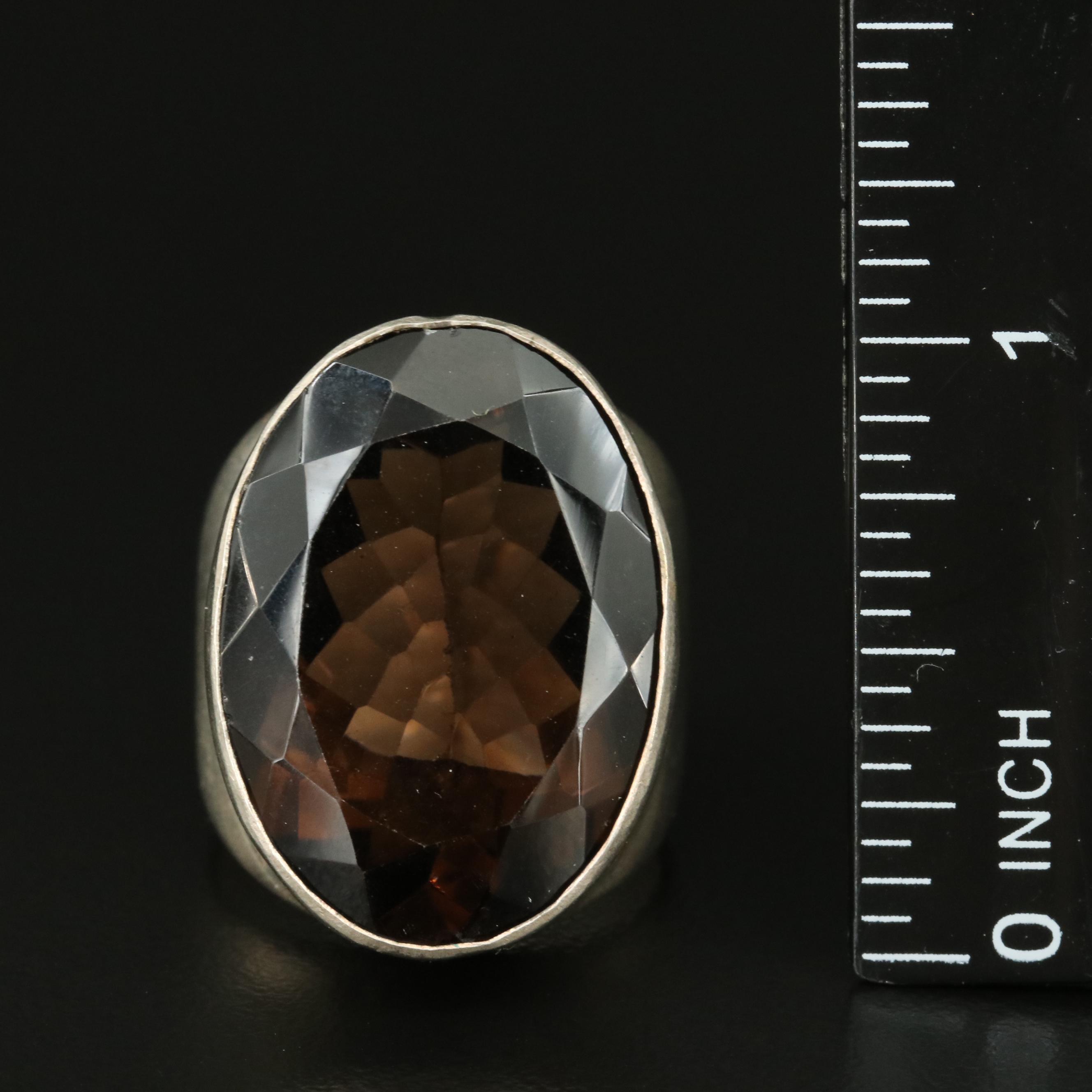 Smoky Quartz, Jasper and Chalcedony Rings Including Sterling