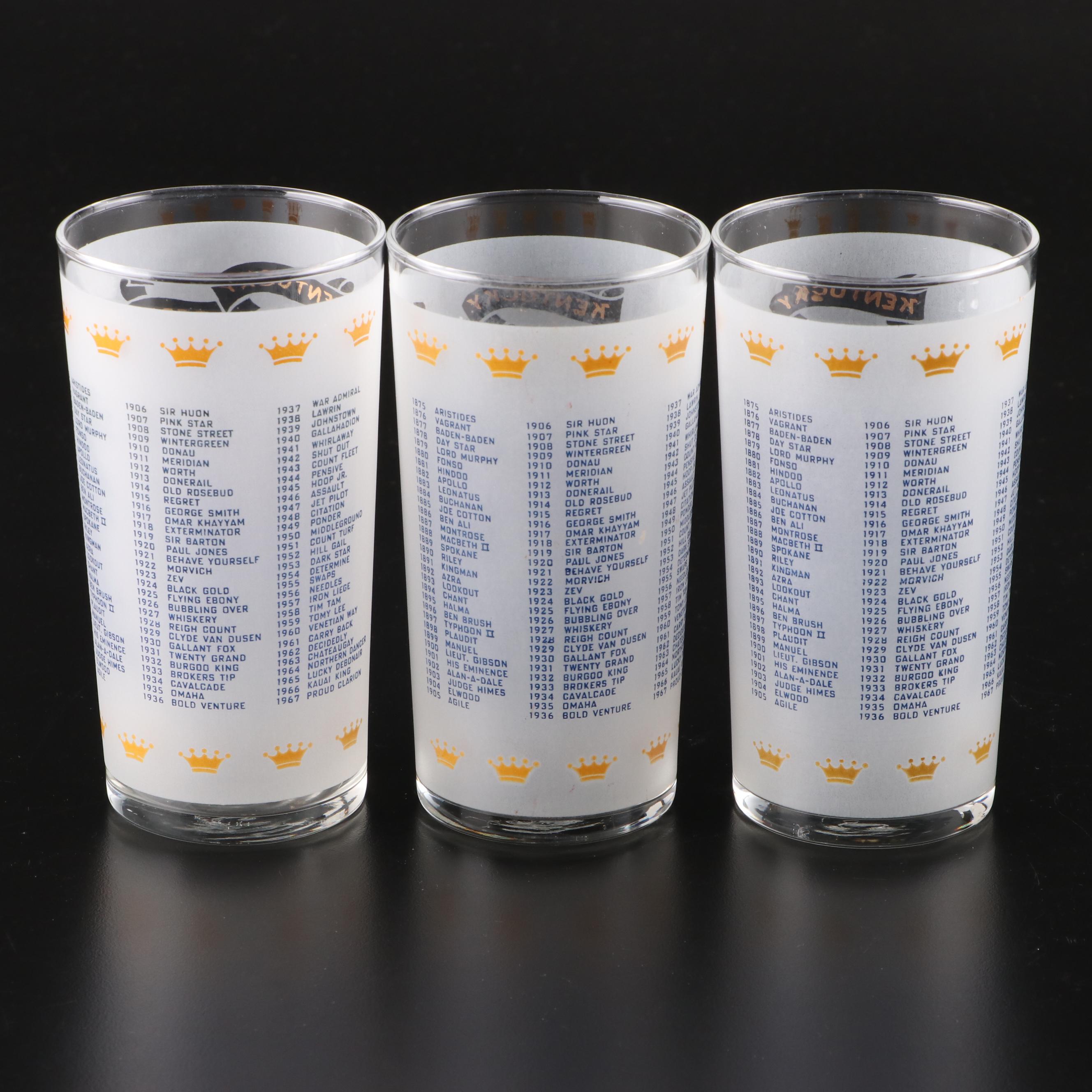 Libbey Kentucky Derby Collectible Mint Julep Glasses, Mid to Late 20th Century