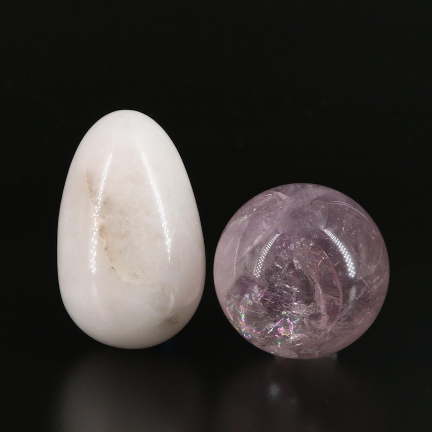 Amethyst and Quartz Polished Stones