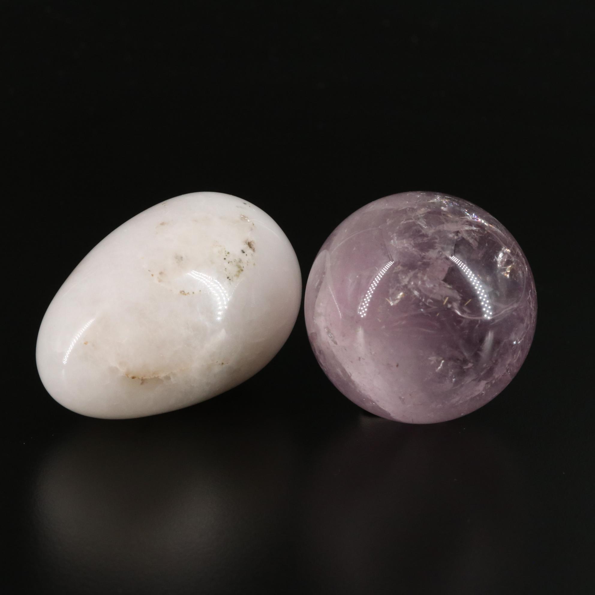 Amethyst and Quartz Polished Stones