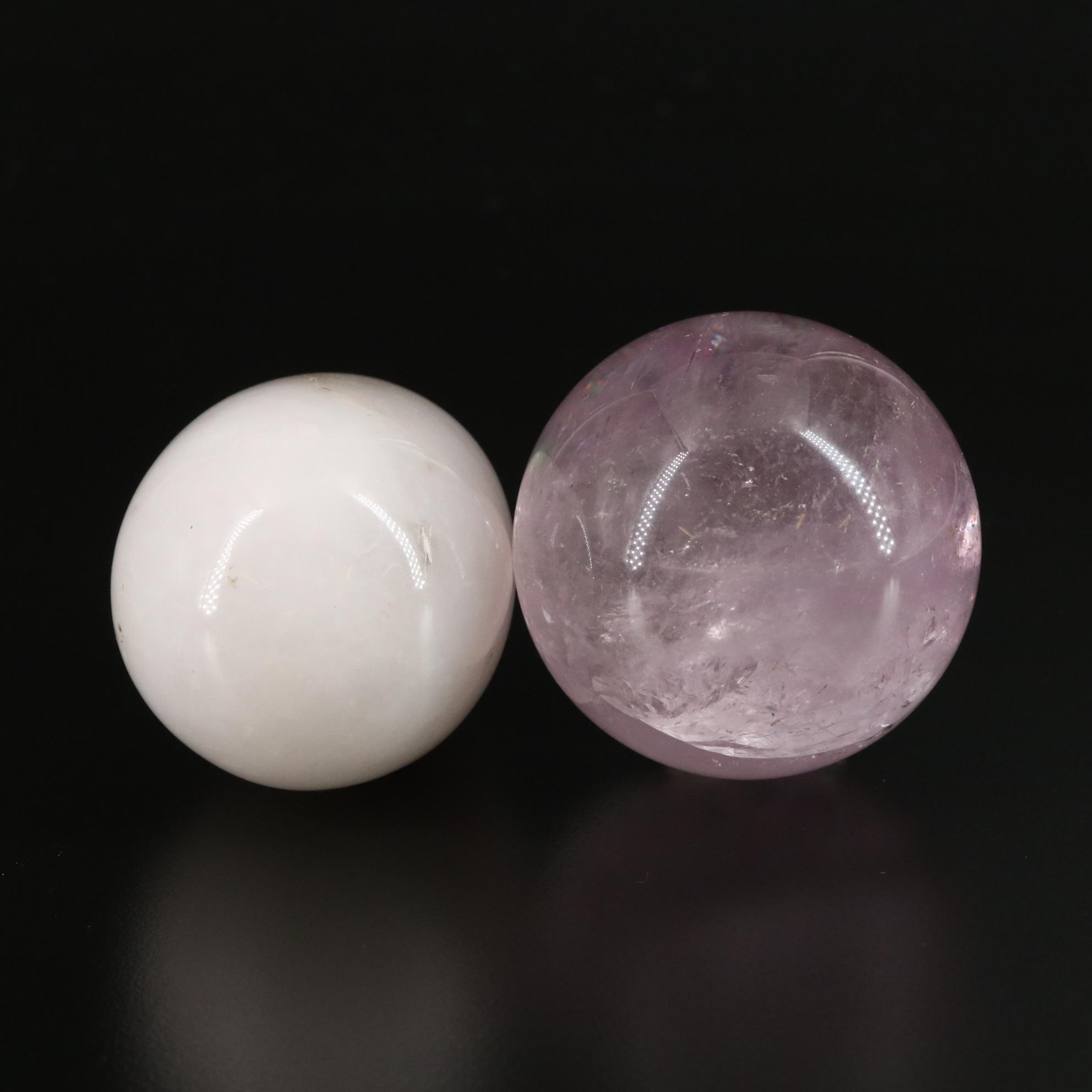 Amethyst and Quartz Polished Stones