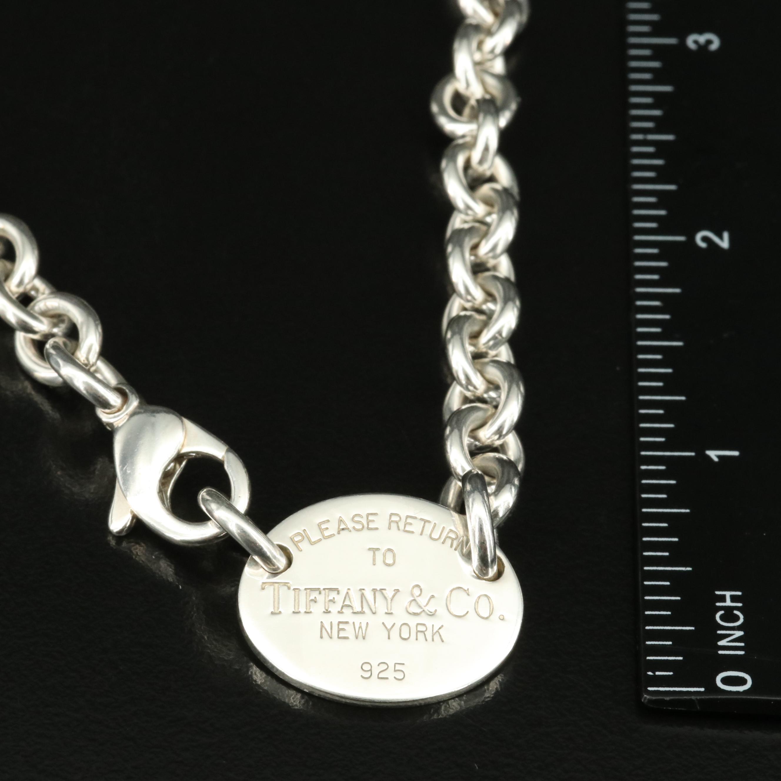 Tiffany & Co. "Return to Tiffany" Sterling Oval Tag Necklace