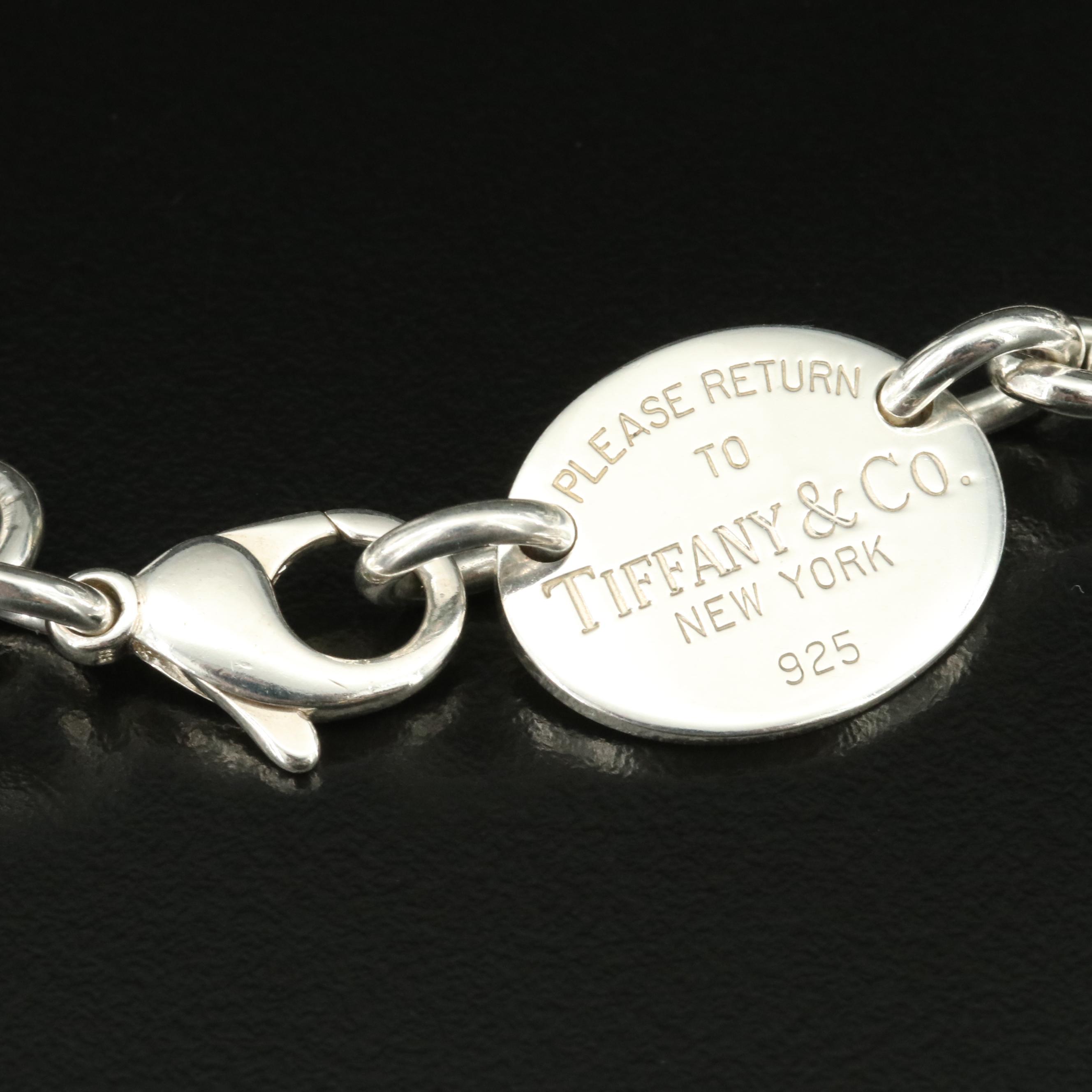 Tiffany & Co. "Return to Tiffany" Sterling Oval Tag Necklace
