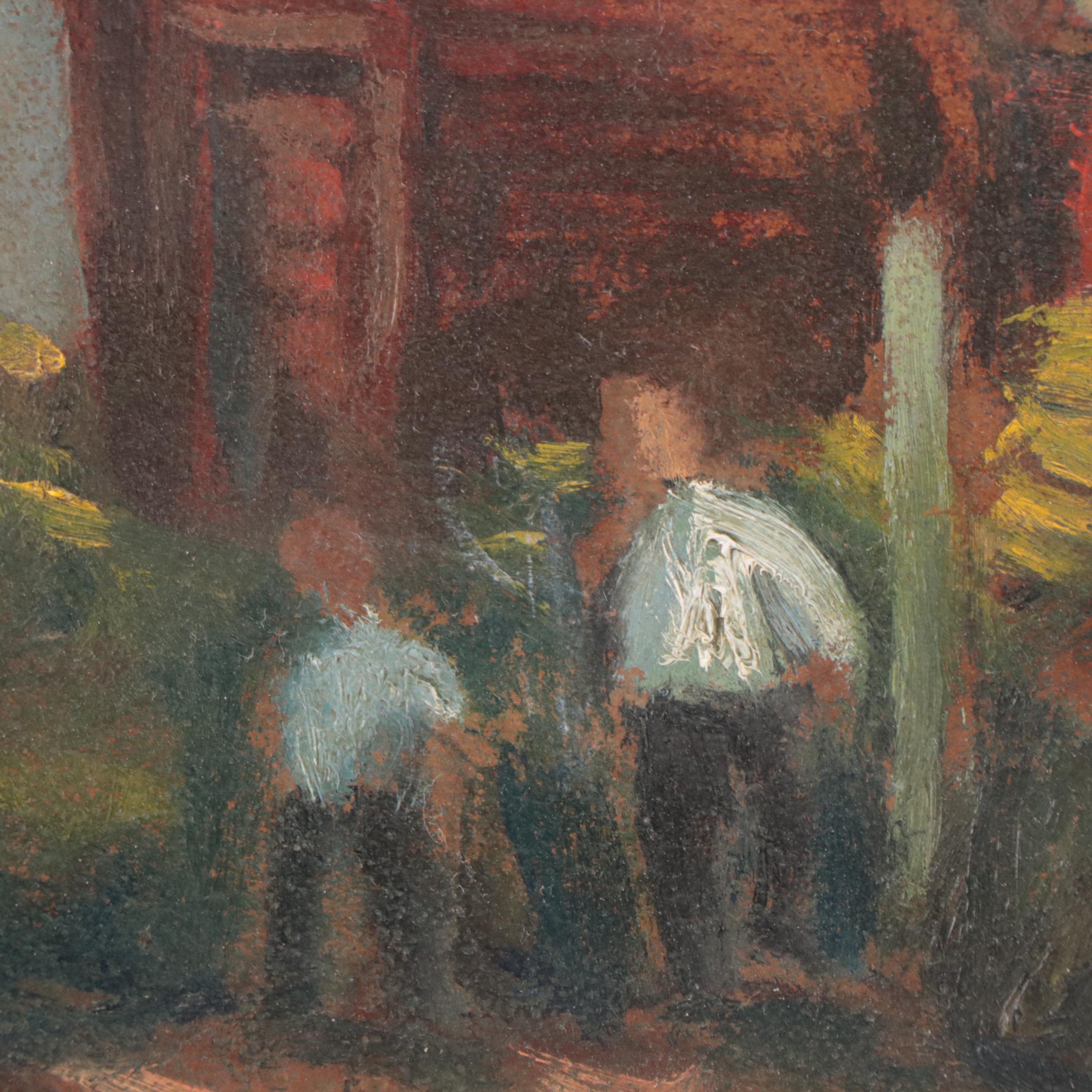 Nicoll Residential Coastal Town Landscape Oil Painting