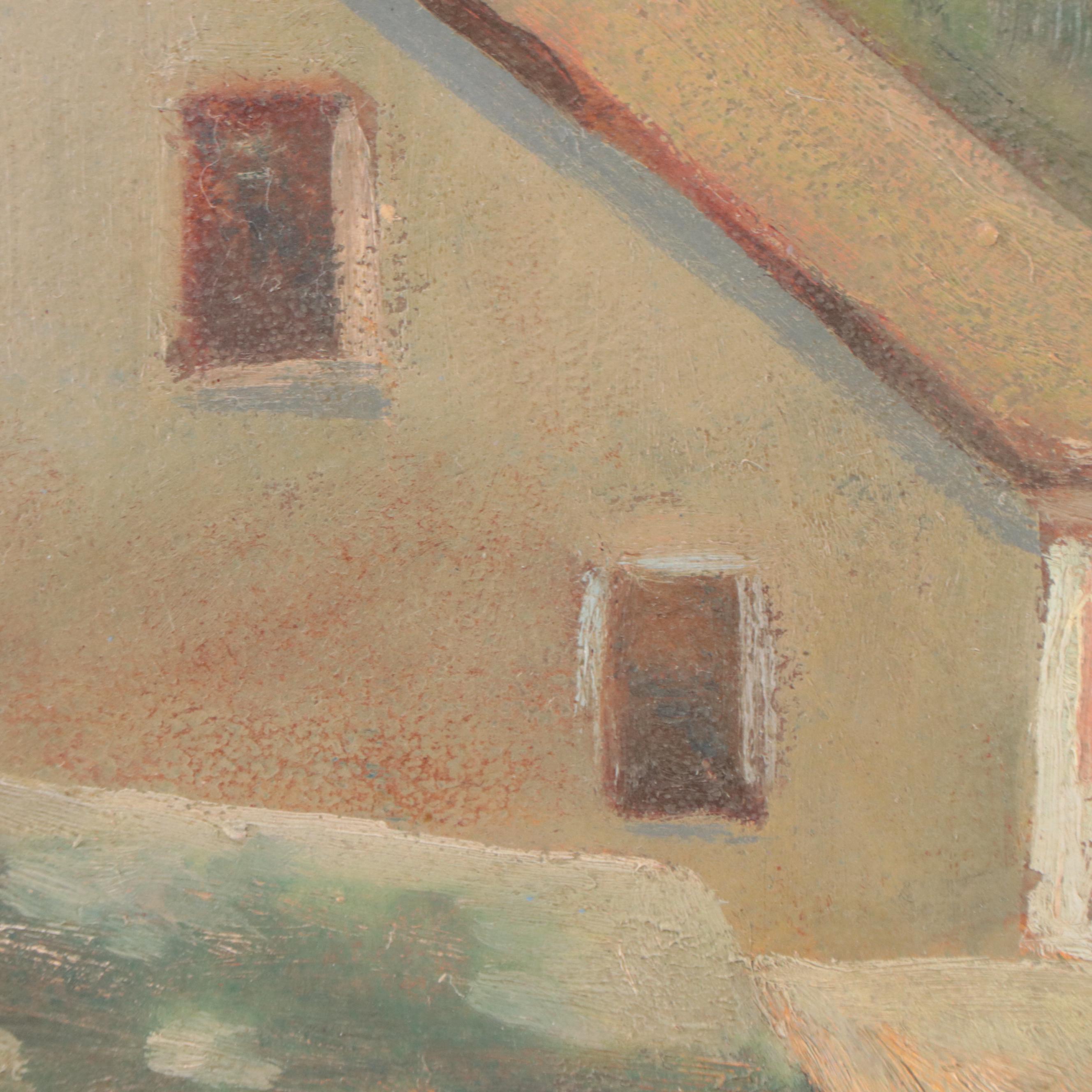 Nicoll Residential Coastal Town Landscape Oil Painting