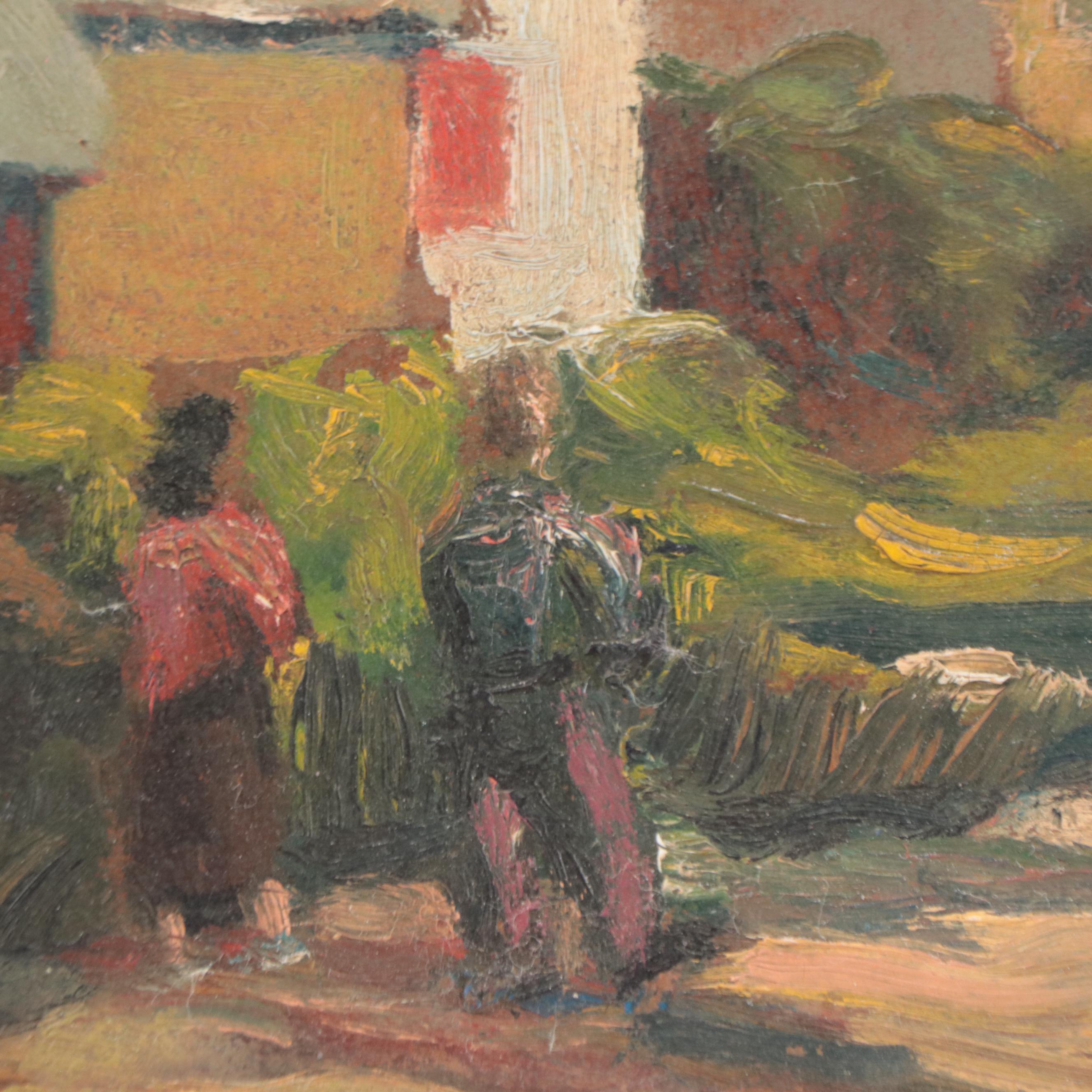 Nicoll Residential Coastal Town Landscape Oil Painting