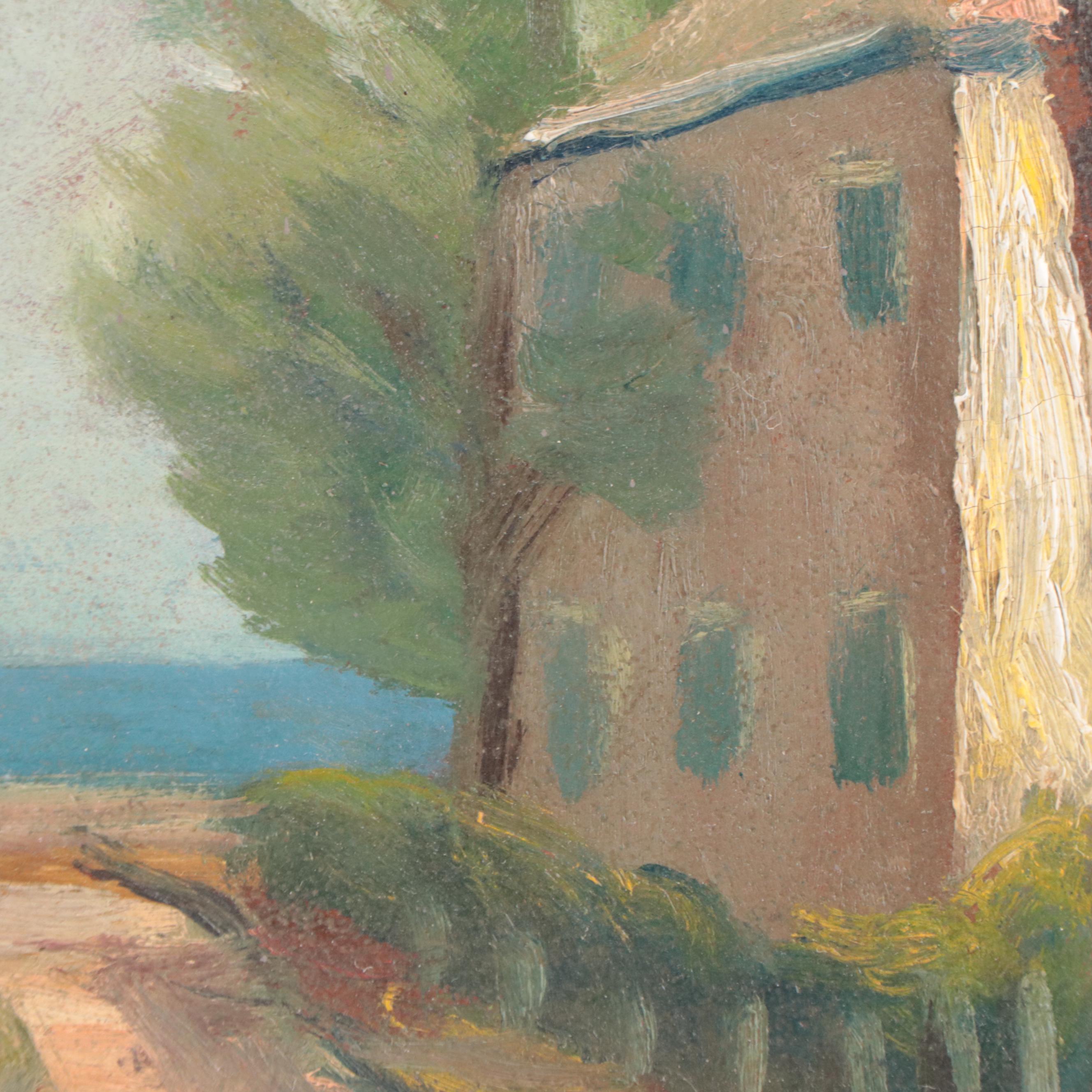 Nicoll Residential Coastal Town Landscape Oil Painting